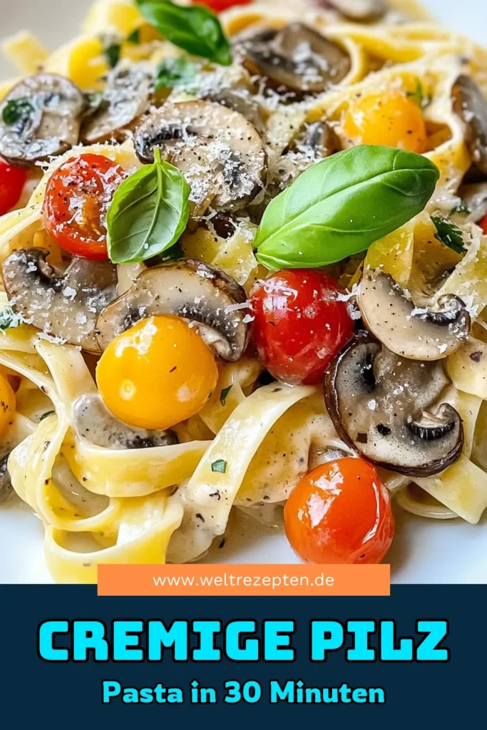 Entdecken Sie die köstliche cremige Pilz Pasta mit unserem toskanischen Pasta Rezept! Diese Fettuccine mit Pilzen ist das perfekte vegetarische Pasta Gericht für schnelle und einfache Mahlzeiten. Mit aromatischen Zutaten wie frischen Pilzen, Zwiebeln und einer sahnigen Soße wird jedes Abendessen zum Genuss. Probieren Sie es aus und lassen Sie sich von diesem schnellen Pasta Rezept begeistern. Speichern Sie dieses Rezept und teilen Sie Ihre Kreationen! #CremigePilzPasta #Toskana #VegetarischePasta #SchnellePastaRezepte