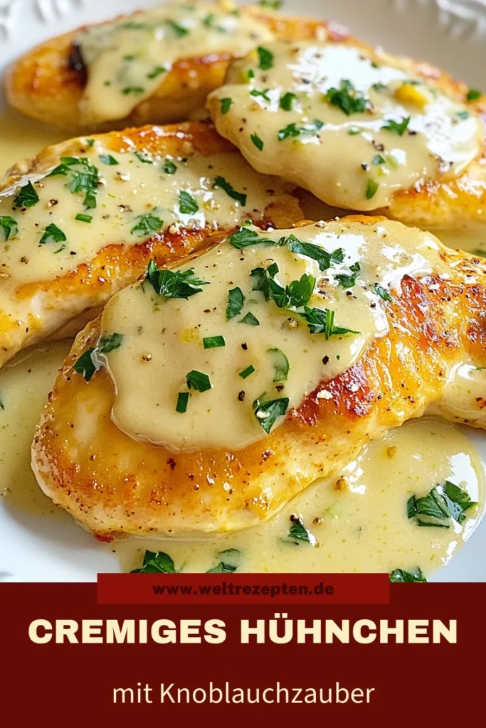 Entdecken Sie unser köstliches Rezept für cremiges Knoblauch-Parmesan-Hühnchen! Dieses schnelle Dinner-Idee vereint zarte Hähnchenbrustfilets in einer unwiderstehlichen Knoblauch-Parmesan-Sauce. Perfekt für italienische Abende, wird es Sie begeistern! Genießen Sie die einfache Zubereitung und die Aromen. Jetzt ausprobieren und Ihre Familie beeindrucken! #CremigesKnoblauchParmesanHühnchen #HähnchenbrustfiletsRezept #KnoblauchParmesanSauce #SchnelleDinnerIdeen