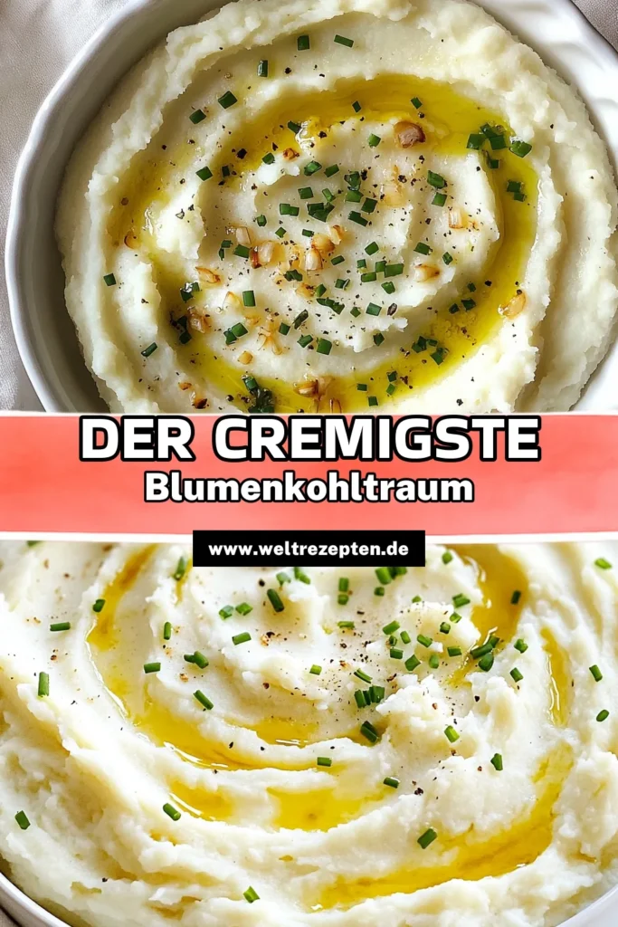 Entdecken Sie unser leckeres Rezept für gerösteter Knoblauch Blumenkohlpüree! Dieses vegane Blumenkohlpüree ist die perfekte gesunde Beilage für jedes Gericht. Mit einfachen Zutaten zubereitet, verwandelt es die traditionellen Blumenkohl Rezepte in ein geschmackvolles Erlebnis. Genießen Sie diese gesunde, einfache Blumenkohl Rezept und bringen Sie Abwechslung auf den Tisch! Jetzt nachkochen und teilen! #Blumenkohl #vegan #gesundessen #einfacherezepte