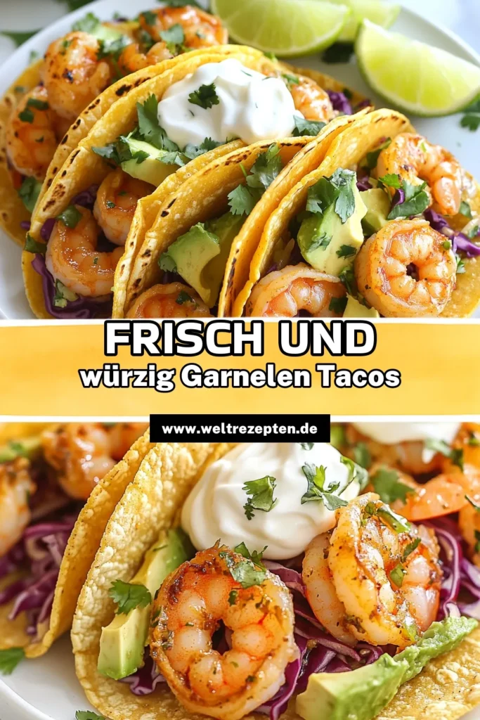 Entdecke dieses köstliche Koriander-Limetten-Garnelen-Tacos Rezept, perfekt für eine schnelle und einfache Mahlzeit! Mach deine eigenen mexikanischen Garnelen-Tacos mit saftigen Garnelen, cremiger Avocado und frischem roten Kohl. Diese einfachen Garnelen-Tacos sind in nur 40 Minuten fertig und bringen frische Aromen auf deinen Tisch. Probiere es aus und genieße! #GarnelenTacosRezept #TacosMitAvocado #MexikanischeGarnelenTacos #EinfacheGarnelenTacos