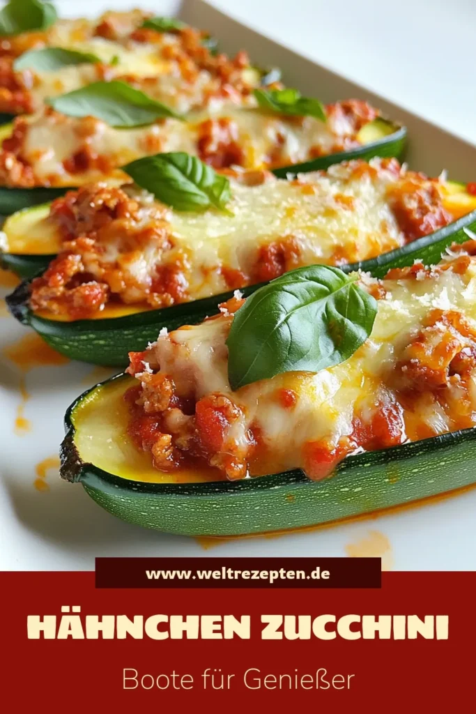 Entdecken Sie unser köstliches Hähnchen Parmesan Rezept mit Zucchini-Boote! Diese gesunden Hähnchengerichte sind perfekt für ein schnelles Abendessen und bringen das Beste aus Zucchini mit Käse überbacken auf den Tisch. Einfach, lecker und ideal für mediterrane Rezeptideen. Probieren Sie es aus und genießen Sie ein gesundes Gericht, das die ganze Familie begeistert. Speichern Sie das Rezept für später! #HähnchenParmesan #ZucchiniBoote #gesundeRezepte #mediterraneKüche