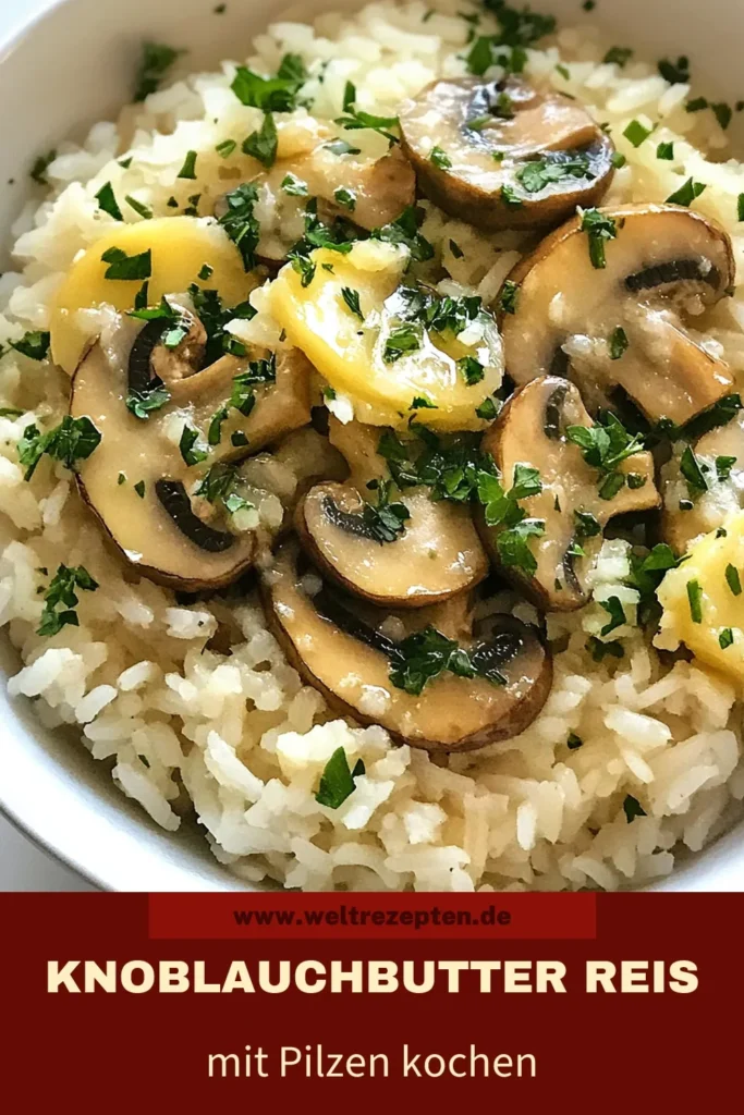 Entdecke unser köstliches Knoblauchbutter-Rezept für Pilzreis, das einfach zuzubereiten ist! Dieser Jasminreis mit Pilzen ist die perfekte Ergänzung zu deinen Lieblingsgerichten und eignet sich hervorragend als einfache Beilage. Mit frischem Knoblauch und Butter bringst du vegetarische Reisgerichte auf ein neues Level. Probiere es aus und genieße eine aromatische Mahlzeit! Speichere jetzt das Rezept für später. #KnoblauchbutterRezept #PilzreisZubereitung #JasminreisMitPilzen #EinfacheBeilagenrezepte