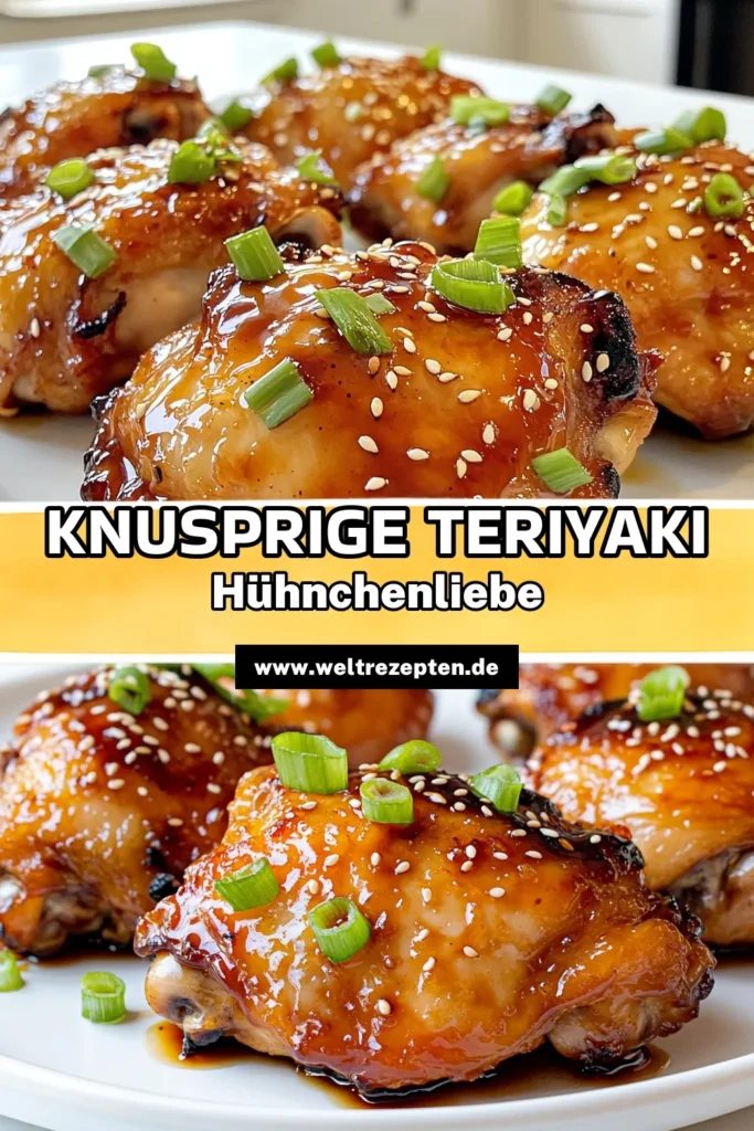 Entdecke, wie du mit diesem Rezept für Crispy Teriyaki-Hühnchen aus der Heißluftfritteuse ein köstliches und knuspriges Gericht zaubern kannst! Dank der aromatischen Marinade aus Sojasauce, Honig und Ingwer wird das Hähnchen unwiderstehlich lecker. Klicke durch, um alle Schritte und Tipps zu sehen und deine Familie mit diesem einfachen Rezept zu beeindrucken. #TeriyakiHühnchen #Heißluftfritteuse #Hühnchenrezepte #EinfacheRezepte