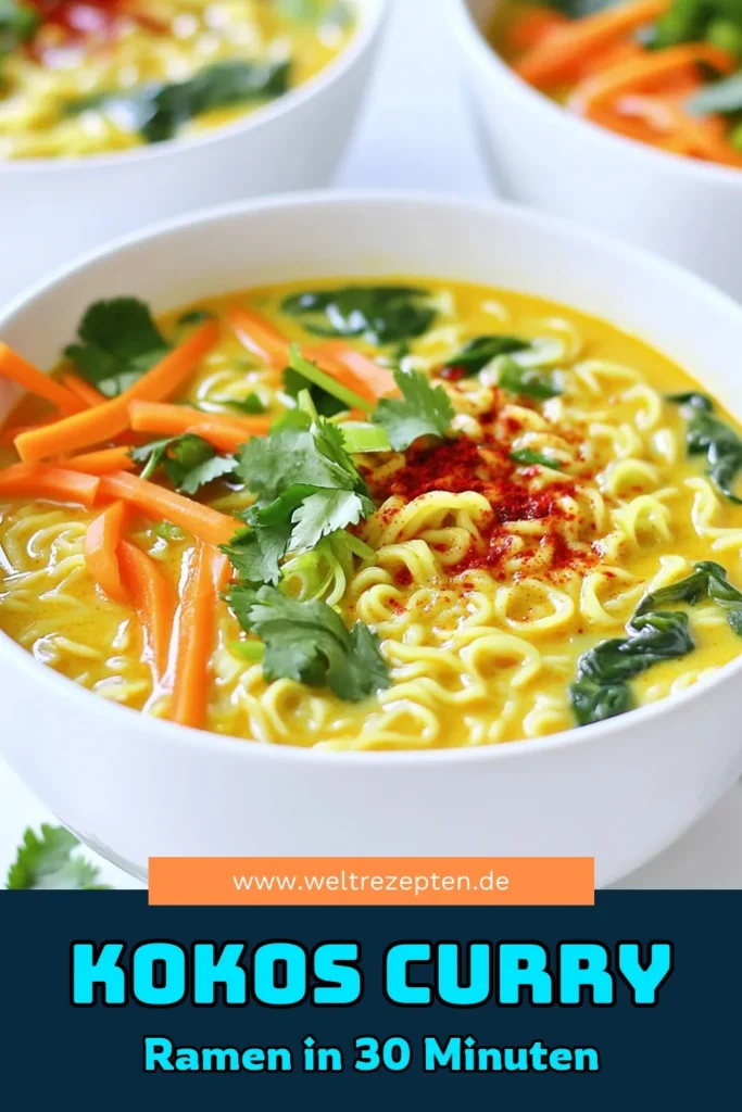 Entdecken Sie das perfekte Rezept für würzige Kokos-Curry-Ramen, das Ihre Geschmacksknospen erwecken wird! Mit cremiger Kokosmilch, frischem Gemüse und aromatischer roter Currypaste ist dieses Gericht schnell zubereitet und einfach unwiderstehlich. Lassen Sie sich inspirieren und bringen Sie etwas Schwung in Ihre Küche. Klicken Sie jetzt, um das vollständige Rezept zu lesen und Ihren nächsten Abend zu bereichern! #CurryRamen #Kokosmilch #Rezeptideen #VegetarischKochen