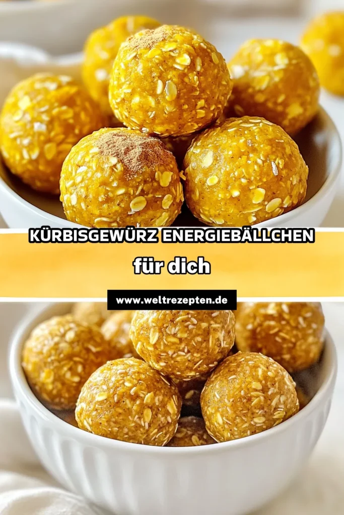Entdecke unser einfaches Rezept für köstliche Kürbisgewürz-Bällchen! Diese gesunden Snacks mit Kürbis sind perfekt für den kleinen Hunger zwischendurch und bieten eine leckere Kombination aus Haferflocken und aromatischen Gewürzen. Ideal als vegane Energiebällchen, die schnell zubereitet sind. Hol dir die Energie, die du brauchst! Probiere dieses Energiebällchen Rezept aus und teile deine Kreation! #KürbisgewürzBällchen #EnergiebällchenRezept #GesundeSnacksMitKürbis #VeganeEnergiebällchen