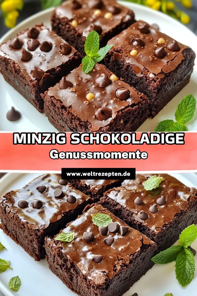 Entdecke unser unwiderstehliches Rezept für schokoladige Brownies mit einem frischen Minz-Kick! Diese Minz-Brownies sind der perfekte Schokoladentraum für jeden Anlass. Mit Zartbitterschokolade und dem intensiven Aroma von Pfefferminz werden diese Schokoladentraum Brownies deine Geschmacksknospen verzaubern. Probiere sie noch heute aus und genieße jeden bitterschokoladigen Bissen! #MinzBrownies #Zartbitterschokolade #SchokoladentraumRezept #PfefferminzBrownies