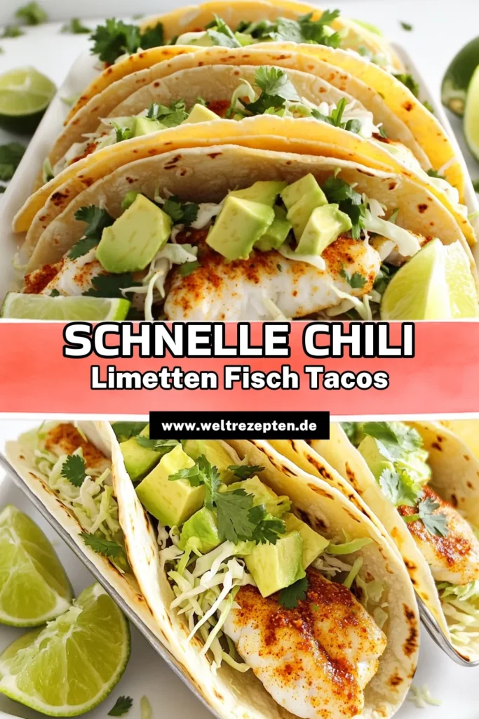 Entdecke das perfekte Rezept für Minute Chili Lime Fish Tacos! Diese köstlichen Tacos sind einfach zuzubereiten und voller Aromen – ideal für ein schnelles Abendessen. Mit frischem Fisch, einer würzigen Marinade und knackigem Gemüse sind sie ein Genuss für jeden Taco-Liebhaber. Lass dir dieses einfache Rezept nicht entgehen und klicke jetzt, um die Schritt-für-Schritt-Anleitung anzusehen! #FishTacos #TacoLover #QuickRecipes #HealthyEating