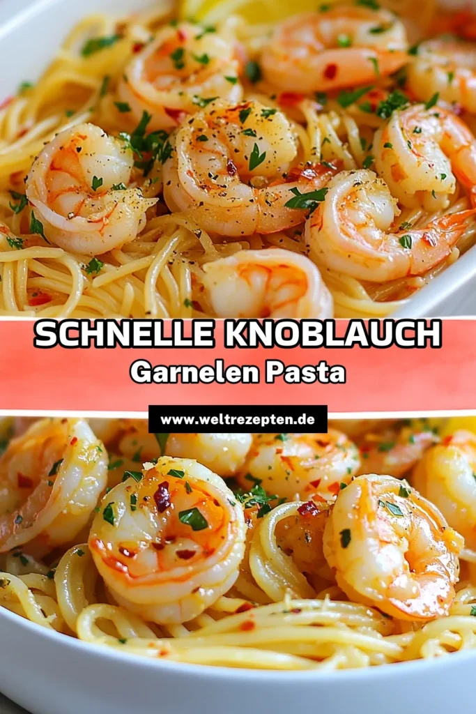 Entdecken Sie unser einfaches Ein-Topf Garnelen Pasta Rezept, das in nur 30 Minuten zubereitet wird! Diese Knoblauch Pasta Rezept mit saftigen Garnelen und Spaghetti ist perfekt für schnelle Pasta Gerichte, die den Gaumen erfreuen. Genießen Sie die Aromen von Knoblauch, Zitrone und frischen Zutaten. Perfekt für ein schnelles Abendessen! Speichern Sie das Rezept und probieren Sie es gleich aus! #GarnelenPasta #SchnelleGerichte #KnoblauchPasta #30MinutenRezept