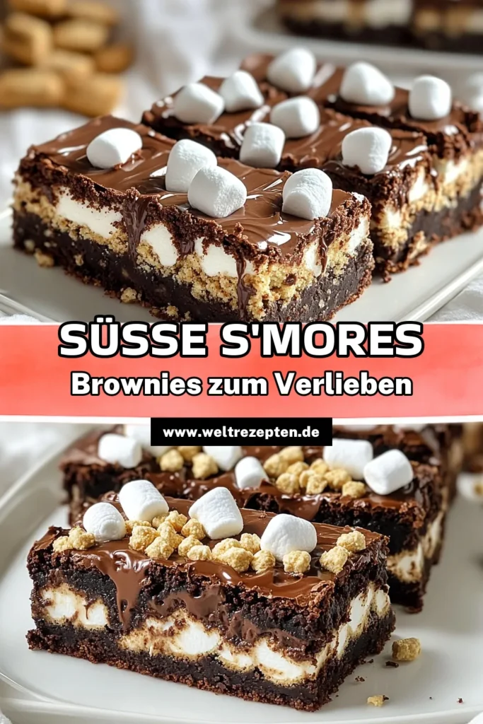 Entdecke das ultimative Dessert mit diesen S'mores Brownie Bars! Diese einfachen und köstlichen Riegel kombinieren den reichen Schokoladengeschmack von Brownies mit dem klassischen S'mores-Geschmack. Die Planung ist schnell erledigt und du hast in nur 45 Minuten ein leckeres Rezept, das alle begeistert. Klicke jetzt durch und lerne, wie du diese perfekten Riegel zubereiten kannst! #S'mores #Brownies #DessertRezept #Schokolade
