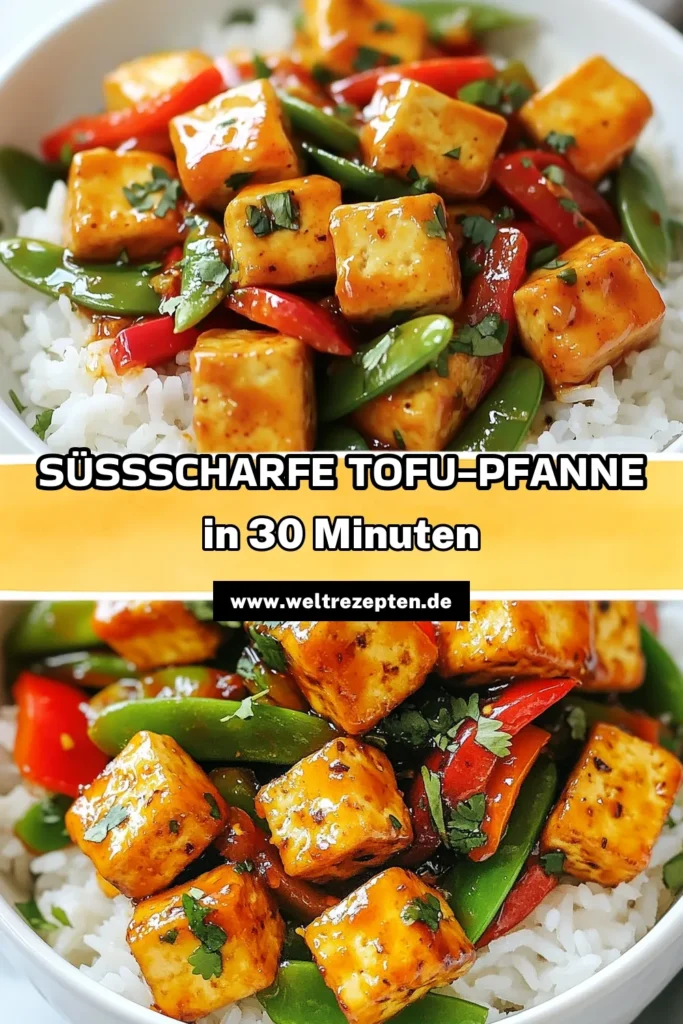 Genießen Sie diese köstliche Süßscharfe Tofu-Pfanne! Unser einfaches Chili-Knoblauch-Tofu-Rezept ist ein ideales veganes Tofu-Gericht, das voller Geschmack und gesunder Zutaten steckt. Perfekt für ein schnelles Abendessen oder Meal Prep. Entdecken Sie, wie einfach es ist, eine asiatische Tofu-Pfanne zuzubereiten, die Ihre Sinne verführt. Probieren Sie unser Rezept aus und speichern Sie es für später! #TofuRezept #VeganEssen #AsiatischeKüche #GesundeRezepte