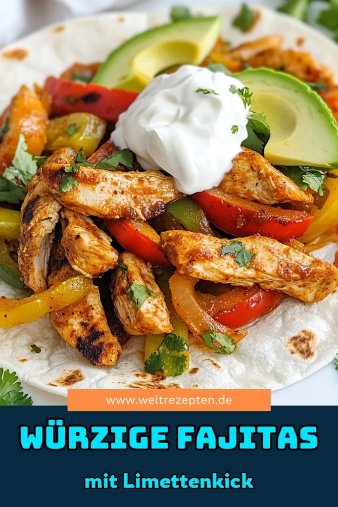 Entdecken Sie das köstliche Fajitas Rezept mit Chipotle Hühnchen, das perfekt für eine schnelle Mahlzeit ist! Diese Hähnchen Fajitas mit Limette sind einfach zuzubereiten und kombinieren würziges Hähnchen mit frischem Gemüse. Ideal für jeden Taco- oder Fajitas-Abend! Lassen Sie sich von diesem mexikanischen Rezept inspirieren und genießen Sie den Geschmack von Mexiko zu Hause. Jetzt ausprobieren und speichern! #ChipotleHühnchenFajitas #FajitasRezept #HähnchenFajitas #schnelleFajitas