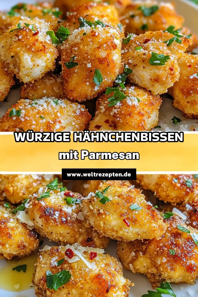 Entdecke dieses leckere Knoblauch Parmesan Hähnchen Rezept! Diese würzigen Hähnchenbissen sind perfekt für ein gesundes Hähnchenrezept und leicht zuzubereiten. Ofen gebackenes Hähnchen mit einer knusprigen Parmesan-Kruste wird zum Hingucker auf jedem Tisch. Verwöhne deine Gäste mit diesem köstlichen Gericht. Probiere es aus und teile deine Meinung! #KnoblauchParmesanHähnchen #WürzigeHähnchenbissenRezept #GesundesHähnchenrezept #LeichtesHähnchenGericht