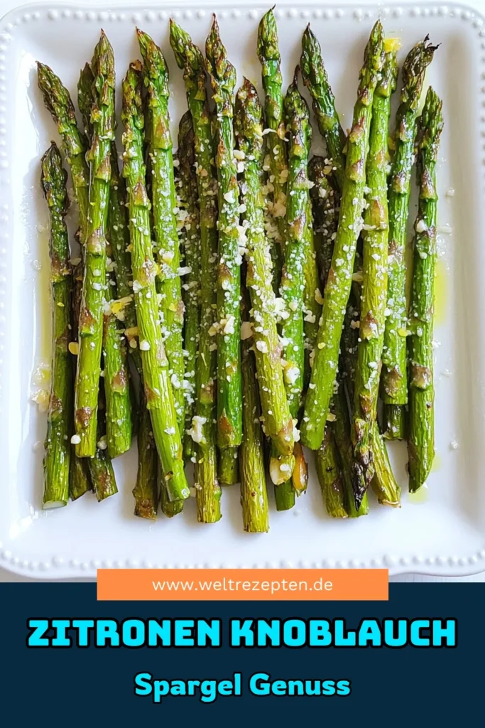 Genießen Sie den frischen Geschmack von Zitronen-Knoblauch-Röstspargel mit diesem einfachen Rezept! Mit zartem Spargel, aromatischem Knoblauch und spritziger Zitrone bieten Sie eine köstliche Beilage oder ein leichtes Hauptgericht. Entdecken Sie die Schritt-für-Schritt-Anleitung, um diesen gesunden Genuss zuzubereiten. Klicken Sie jetzt, um das Rezept zu erkunden und Ihren Gaumen zu verwöhnen! #ZitronenKnoblauchRöstspargel #Spargelrezepte #GesundeErnährung #LeckereBeilagen