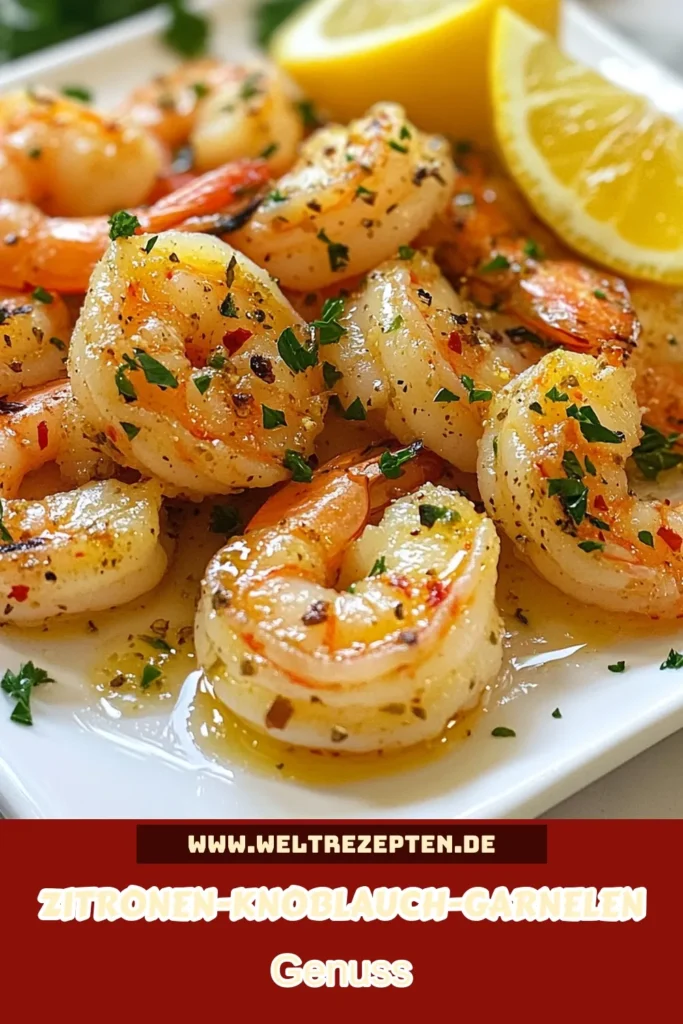 Entdecken Sie dieses köstliche Zitronen-Knoblauch-Garnelen Rezept, das einfache Garnelen Marinade und gesunde Meeresfrüchte Rezepte vereint. Diese Röstgarnelen im Ofen sind perfekt für ein schnelles Abendessen! Mit Aromen von frischem Knoblauch und Zitrone wird jeder Bissen ein Genuss. Probieren Sie es aus und beeindrucken Sie Ihre Gäste! Speichern Sie dieses Rezept für Ihre nächste Mahlzeit. #ZitronenKnoblauchGarnelen #RöstgarnelenRezept #GarnelenImOfen #GesundeMeeresfrüchteRecepte