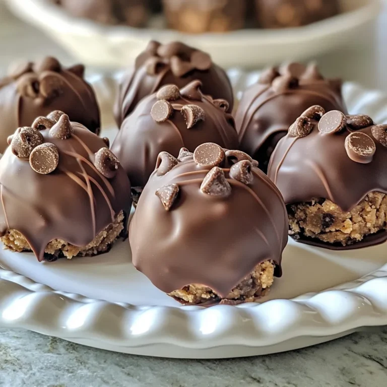 Um köstliche Schokoladenstückchen-Keksteig-Trüffel zu machen, benötigst du: - 1 Tasse Weizenmehl - 1/2 Tasse ungesalzene Butter, weich - 1/2 Tasse brauner Zucker, fest gepackt - 1/4 Tasse Kristallzucker - 1 Teelöffel Vanilleextrakt - 1/4 Teelöffel Salz - 1/2 Tasse halbherbe Schokoladenstückchen - 1/4 Tasse Mini-Schokoladenstückchen - 1 Tasse dunkle Schokolade, gehackt (zum Überziehen) Das Weizenmehl muss zuerst erhitzt werden. So tötest du Bakterien, die sich darin befinden könnten. Verwende ungesalzene Butter, um die Kontrolle über den Salzgehalt zu behalten. Halbsüße Schokoladenstückchen geben einen schönen Geschmack. Mini-Schokoladenstückchen fügen eine süße Überraschung hinzu. Falls du kein Weizenmehl hast, kannst du Mandelmehl verwenden. Für eine glutenfreie Option probiere Kokosmehl. Ersetze die Butter durch Kokosöl für eine vegane Variante. Statt der halbsüßen Schokolade kannst du Vollmilchschokolade oder weiße Schokolade nehmen, je nach Geschmack. {{ingredient_image_2}} Zuerst müssen wir das Weizenmehl vorbereiten. Verteilen Sie 1 Tasse Mehl in einer mikrowellengeeigneten Schüssel. Erhitzen Sie das Mehl für eine Minute bei mittlerer Leistung. Rühren Sie nach 30 Sekunden um. Das sorgt dafür, dass mögliche Bakterien abgetötet werden. Lassen Sie das Mehl danach vollständig abkühlen. In einer großen Schüssel mischen Sie 1/2 Tasse weiche Butter, 1/2 Tasse braunen Zucker und 1/4 Tasse Kristallzucker. Verwenden Sie einen Handmixer, um die Mischung schaumig zu schlagen. Fügen Sie 1 Teelöffel Vanilleextrakt und 1/4 Teelöffel Salz hinzu. Mischen Sie alles gut, bis es cremig ist. Geben Sie das abgekühlte Mehl langsam hinzu und mischen Sie weiter, bis alles gut verbunden ist. Der Teig sollte krümelig sein, aber sich gut formen lassen. Heben Sie nun 1/2 Tasse halbherbe Schokoladenstückchen und 1/4 Tasse Mini-Schokoladenstückchen unter den Teig. Nehmen Sie einen Esslöffel und portionieren Sie den Teig. Formen Sie kleine Bällchen, etwa 2,5 cm im Durchmesser. Legen Sie die Trüffel auf ein mit Backpapier ausgelegtes Blech. Kühlen Sie die Trüffel für 30 Minuten im Kühlschrank, bis sie fest sind. Während die Trüffel kühlen, schmelzen Sie 1 Tasse gehackte dunkle Schokolade in einer mikrowellengeeigneten Schüssel. Rühren Sie alle 20 Sekunden um, bis die Schokolade glatt ist. Nach dem Kühlen, tauchen Sie jede Trüffel in die geschmolzene Schokolade. Lassen Sie die überschüssige Schokolade abtropfen und legen Sie die überzogenen Trüffel zurück auf das Blech. Stellen Sie die Trüffel für 15 Minuten in den Kühlschrank, damit die Schokolade fest wird. Ein häufiger Fehler ist das Erhitzen des Mehls. Erhitze es gleichmäßig. Rühre das Mehl nach 30 Sekunden um. So tötest du Bakterien und sorgst für Sicherheit. Lass das Mehl vor der Verwendung vollständig abkühlen. Ein weiterer Fehler tritt beim Mischen der Zutaten auf. Schlage die Butter und Zucker gut, bis die Mischung leicht und fluffig ist. Wenn der Teig krümelig aussieht, ist das in Ordnung. Drücke ihn zusammen, um die richtige Konsistenz zu prüfen. Die Qualität der Zutaten ist sehr wichtig. Verwende frische, ungesalzene Butter für den besten Geschmack. Brauner Zucker gibt den Trüffeln eine schöne, karamellige Note. Achte auch darauf, hochwertige Schokolade zu wählen. Halbherbe Schokoladenstückchen sorgen für einen guten Kontrast. Serviere die Trüffel gekühlt. Die Kälte macht sie fest und lecker. Diese Trüffel sind perfekt für Partys oder als süßer Snack. Du kannst sie auch in kleine Boxen verpacken. So hast du ein tolles Geschenk für Freunde oder Familie. Pro Tipps Mehl richtig erhitzen: Stellen Sie sicher, dass das Mehl gleichmäßig in der Mikrowelle erhitzt wird, um alle Bakterien abzutöten. Rühren Sie es nach 30 Sekunden um, um eine gleichmäßige Erwärmung zu gewährleisten. Teigkonsistenz prüfen: Der Keksteig sollte krümelig, aber formbar sein. Wenn er zu trocken ist, fügen Sie einen Teelöffel Milch hinzu, um die richtige Konsistenz zu erreichen. Schokolade temperieren: Um die Schokolade beim Überziehen glänzend und knackig zu machen, schmelzen Sie sie vorsichtig und lassen Sie sie leicht abkühlen, bevor Sie die Trüffel eintauchen. Variationen ausprobieren: Experimentieren Sie mit verschiedenen Schokoladensorten oder fügen Sie Nüsse, Trockenfrüchte oder Gewürze hinzu, um Ihren Trüffeln eine persönliche Note zu verleihen. {{image_4}} Du kannst mit verschiedenen Schokoladensorten experimentieren. Dunkle Schokolade gibt einen intensiven Geschmack. Milchschokolade sorgt für mehr Süße. Weiße Schokolade bringt Cremigkeit. Probiere eine Mischung aus diesen Sorten für einen neuen Twist. So bekommst du einzigartige Trüffel. Füge Nüsse oder Trockenfrüchte hinzu, um mehr Textur zu erhalten. Gehackte Walnüsse oder Mandeln passen gut dazu. Für einen fruchtigen Geschmack sind getrocknete Kirschen eine perfekte Wahl. Auch ein Hauch von Zimt oder Meersalz kann den Geschmack verbessern. Sei kreativ, um deine Trüffel zu verfeinern. Wenn du gesunde Optionen suchst, ersetze die Butter durch Kokosöl. Verwende Honig oder Ahornsirup anstelle von Zucker. Du kannst auch Hafermehl anstelle von Weizenmehl verwenden. Diese Alternativen machen die Trüffel nahrhafter, ohne den Geschmack zu verlieren. So kannst du guilt-free naschen! Um die Trüffel frisch zu halten, lege sie in einen luftdichten Behälter. Stelle den Behälter in den Kühlschrank. So bleiben die Trüffel weich und lecker. Wenn du sie länger aufbewahren möchtest, kannst du sie auch einfrieren. Im Kühlschrank halten die Trüffel etwa eine Woche. Im Gefrierfach kannst du sie bis zu drei Monate lagern. Achte darauf, sie gut zu verpacken. So verhindern wir Gefrierbrand und den Verlust von Geschmack. Wenn die Trüffel nach dem Einfrieren trocken sind, lege sie für einige Minuten in den Kühlschrank. Das hilft, ihre Konsistenz zu verbessern. Du kannst sie auch bei Raumtemperatur stehen lassen. So werden sie wieder weich und schmackhaft. Die Keksteig-Trüffel bleiben im Kühlschrank etwa eine Woche frisch. Bewahren Sie sie in einem luftdichten Behälter auf. So bleiben sie lecker und weich. Wenn Sie sie länger aufbewahren wollen, können Sie die Haltbarkeit verlängern. Ja, Sie können die Trüffel einfrieren. Legen Sie die Trüffel in einen gefrierfesten Behälter. Sie halten sich bis zu drei Monate im Gefrierfach. Lassen Sie sie vor dem Servieren einfach im Kühlschrank auftauen. So bleiben sie frisch und schmackhaft. Für das Überziehen eignen sich verschiedene Schokoladensorten. Dunkle Schokolade ist eine beliebte Wahl. Sie hat einen reichen Geschmack und passt gut zum Teig. Milchschokolade oder weiße Schokolade sind auch lecker. Experimentieren Sie, um Ihre Lieblingskombination zu finden! In diesem Blogbeitrag habe ich die wichtigen Punkte zur Herstellung von Keksteig-Trüffeln besprochen. Wir haben die Zutaten, die Zubereitung und hilfreiche Tipps betrachtet. Ich hoffe, du fühlst dich nun bereit, deine eigenen Trüffel zu machen. Denke daran, die Zutaten gut auszuwählen und das Kühlen nicht zu vergessen. Mit ein bisschen Übung wirst du tolle Trüffel zaubern. Viel Spaß beim Ausprobieren!