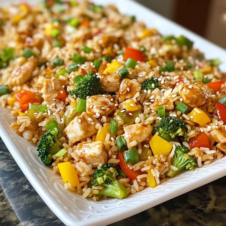 Für Teriyaki Chicken Fried Rice brauchst du: - 2 Tassen gekochten Jasminreis (am besten kühl) - 450 g Hähnchenschenkel ohne Haut, in Stücke geschnitten - 1 Tasse Brokkoliröschen - 1 Tasse gewürfelte Paprika (alle Farben) - 1 mittelgroße Karotte, gewürfelt - 2 Frühlingszwiebeln, gehackt - 3 Knoblauchzehen, gehackt - 2 Esslöffel frischer Ingwer, gehackt Die Würze macht den Geschmack. Du brauchst: - 4 Esslöffel Teriyakisauce - 1 Esslöffel Sojasauce - 1 Esslöffel Sesamöl - 2 Esslöffel Pflanzenöl - Salz und Pfeffer nach Geschmack Um das Gericht zu verschönern, kannst du Sesamsamen verwenden. Sie geben einen schönen Crunch und einen tollen Geschmack. Zusätzlich kannst du mehr Frühlingszwiebeln darüber streuen. {{ingredient_image_2}} Erhitze 1 Esslöffel Pflanzenöl in einer großen Pfanne oder einem Wok. Füge die Hähnchenstücke hinzu. Würze sie mit Salz und Pfeffer. Brate das Hähnchen 5 bis 7 Minuten. Es sollte goldbraun und durchgegart sein. Nimm das Hähnchen dann aus der Pfanne und stelle es beiseite. Gib einen weiteren Esslöffel Pflanzenöl in die Pfanne. Füge den gehackten Knoblauch und Ingwer hinzu. Brate diese für eine Minute. Dann füge Brokkoli, Paprika und Karotten hinzu. Brate alles 3 bis 4 Minuten lang, bis das Gemüse zart, aber noch knackig ist. Schiebe das Gemüse zur Seite der Pfanne. Gib den gekühlten Jasminreis in die Pfanne. Lass den Reis etwa 1 Minute ungestört braten. So wird er leicht knusprig. Rühre dann alles gut um, damit sich der Reis mit dem Gemüse vermischt. Füge das gebratene Hähnchen zurück in die Pfanne. Gieße die Teriyakisauce und die Sojasauce darüber. Rühre alles gut um. Lass es für 2 bis 3 Minuten durchwärmen, damit sich die Aromen verbinden. Träufle etwas Sesamöl über die Mischung und rühre erneut um. Nimm die Pfanne vom Herd. Füge die gehackten Frühlingszwiebeln hinzu und vermische alles gut. Serviere das Gericht auf einer großen Platte. Garniere es mit Sesamsamen für mehr Farbe und einen tollen Effekt. Für den besten Teriyaki Chicken Fried Rice ist die Reisqualität wichtig. Verwenden Sie gekochten Jasminreis. Lassen Sie den Reis am besten über Nacht im Kühlschrank. Kalter Reis bleibt besser in Form. Er klebt nicht und wird nicht matschig. So erzielen Sie die perfekte Konsistenz. Frische Zutaten heben den Geschmack Ihres Gerichts. Kaufen Sie frisches Gemüse wie Brokkoli, Karotten und Paprika. Diese Zutaten bringen Farbe und Knackigkeit. Achten Sie auf die Qualität des Hähnchens. Frisches Hähnchen ist saftiger und geschmackvoller. Verwenden Sie frischen Knoblauch und Ingwer für mehr Aroma. Jeder hat andere Vorlieben. Passen Sie die Saucen nach Ihrem Geschmack an. Fügen Sie mehr Teriyakisauce für Süße hinzu. Ein Spritzer Sojasauce bringt mehr Umami. Experimentieren Sie mit Gewürzen wie Chili oder Pfeffer für Schärfe. So macht jeder Bissen Spaß und bleibt interessant. Pro Tipps Reis vorbereiten: Verwenden Sie idealerweise gekühlten Jasminreis, da dieser weniger klebrig ist und beim Braten besser die Textur behält. Gemüse frisch halten: Achten Sie darauf, das Gemüse nur kurz anzubraten, damit es knackig bleibt und seine Farbe behält. Sauce anpassen: Passen Sie die Menge der Teriyakisauce nach Ihrem Geschmack an, um die gewünschte Süße und Salzigkeit zu erreichen. Serviertipps: Garnieren Sie das Gericht mit frischen Kräutern oder geröstetem Sesam für zusätzlichen Geschmack und eine ansprechende Präsentation. {{image_4}} Wenn Sie eine vegetarische Variante zubereiten möchten, ist das einfach. Ersetzen Sie das Hähnchen durch Tofu oder Tempeh. Schneiden Sie den Tofu in kleine Würfel und braten Sie ihn knusprig an. Verwenden Sie dieselben Saucen für den Geschmack. Sie können auch die Menge an Gemüse erhöhen, um das Gericht reichhaltiger zu machen. Das Schöne an Teriyaki Hähnchenbratreis ist seine Vielseitigkeit. Sie können verschiedene Gemüsesorten verwenden. Hier sind einige tolle Optionen: - Zucchini - Erbsen - Mais - Pilze - Spinat Mischen Sie das Gemüse nach Ihrem Geschmack. Achten Sie darauf, die Garzeit anzupassen, damit alles gleichmäßig gekocht wird. Jasminreis ist ideal für dieses Gericht, aber andere Sorten funktionieren auch gut. Hier sind einige Alternativen: - Basmati-Reis - Vollkornreis - Sushi-Reis Jede Reissorte bringt ihren eigenen Geschmack mit. Experimentieren Sie, um Ihre perfekte Mischung zu finden. Gekühlter Reis gibt dem Gericht die beste Textur. Um deinen Teriyaki Hähnchenbratreis frisch zu halten, kühle ihn schnell ab. Lege den Reis in einen flachen Behälter. So kann die Hitze schnell entweichen. Decke den Behälter mit einem Deckel oder Frischhaltefolie ab, um ihn vor Luft zu schützen. Im Kühlschrank hält sich der Teriyaki Hähnchenbratreis etwa 3 bis 4 Tage. Achte darauf, dass der Kühlschrank kalt genug ist. Wenn der Reis seltsam riecht oder anders aussieht, wirf ihn weg. Sicherheit geht vor! Du kannst den Reis auch einfrieren. Teile ihn in Portionen und lege ihn in Gefrierbeutel. Drücke die Luft heraus und beschrifte die Beutel mit dem Datum. So bleibt er bis zu 3 Monate frisch. Zum Wiedererwärmen, tau ihn im Kühlschrank auf. Erhitze ihn dann in einer Pfanne oder Mikrowelle. Füge etwas Wasser hinzu, um ihn feucht zu halten. So schmeckt er wie frisch zubereitet! Ja, du kannst Teriyaki Hähnchenbratreis vorbereiten. Du kannst das Hähnchen und das Gemüse im Voraus anbraten. Dann kühlst du sie ab und lagerst sie im Kühlschrank. Wenn du bereit zum Essen bist, brate einfach den Reis und füge die vorbereiteten Zutaten hinzu. So sparst du Zeit und kannst schnell ein leckeres Gericht genießen. Die Zubereitung dauert insgesamt etwa 20 Minuten. Die Vorbereitungszeit beträgt etwa 10 Minuten. Das Kochen benötigt dann weitere 10 Minuten. Es ist schnell und einfach, perfekt für ein schnelles Abendessen unter der Woche. Teriyaki Hähnchenbratreis passt gut zu frischem Gemüse. Du kannst auch einen leichten Salat oder eine Misosuppe servieren. Diese Beilagen ergänzen die Aromen des Reisgerichts. Sie bringen auch etwas Frische auf den Tisch. Teriyaki Hähnchenbratreis ist lecker und einfach zuzubereiten. Wir haben die besten Zutaten und Schritte betrachtet, um das Gericht zu kreieren. Frische Zutaten und richtig gewählte Gewürze machen den Unterschied. Denken Sie an die Variationen, um es spannend zu halten. Von vegetarischen Optionen bis zu verschiedenen Reissorten, die Möglichkeiten sind vielfältig. Mit den Tipps zur Aufbewahrung bleibt Ihr Gericht frisch und haltbar. Experimentieren Sie und haben Sie Spaß beim Kochen!