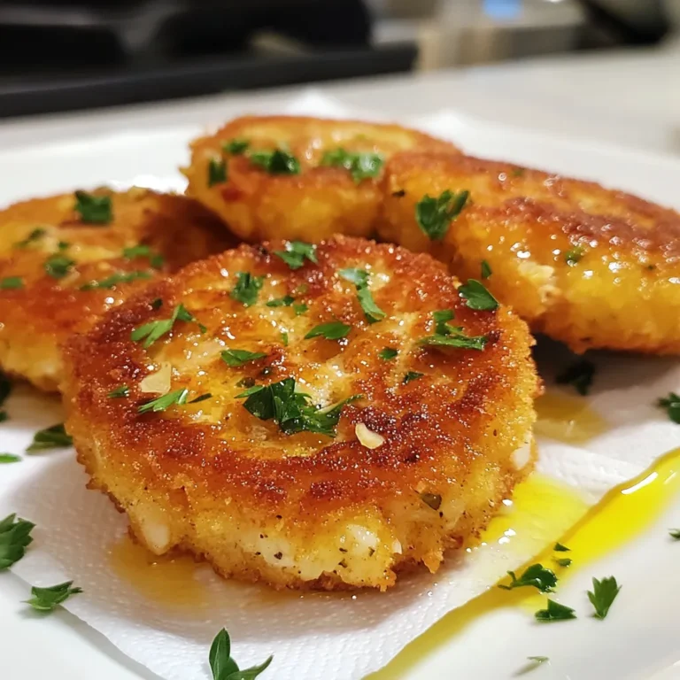 Für diese leckeren Kekse brauchst du folgende Zutaten: - 2 Dosen (je 150 g) Thunfisch, abgetropft - 120 g Semmelbrösel (vorzugsweise Vollkorn) - 60 g frische, fein gehackte Frühlingszwiebeln - 2 Knoblauchzehen, fein gehackt - 1 großes Ei - 30 g Mayonnaise - 15 g Dijon-Senf - 15 ml frischer Zitronensaft - Abrieb von 1 Zitrone - Salz und Pfeffer nach Geschmack - Olivenöl zum Braten - Frische Petersilie zum Garnieren (optional) Diese Zutaten bilden die Basis für den Geschmack und die Textur der Kekse. Der Thunfisch liefert Proteine, während die Semmelbrösel für die Bindung sorgen. Um den Keksen mehr Geschmack zu geben, kannst du auch andere Gewürze verwenden. Hier sind einige Vorschläge: - Paprika für eine leichte Schärfe - Zitronenpfeffer für frische Zitrusnoten - Cayennepfeffer für einen würzigen Kick Diese Gewürze bringen Abwechslung in dein Rezept und können leicht angepasst werden. Frische Zutaten verbessern den Geschmack und die Nährstoffe. Hier sind einige Optionen: - Frischer Koriander oder Dill für mehr Frische - Cherrytomaten, die du als Beilage servieren kannst - Avocado, die gut zu den Keksen passt Mit diesen frischen Zutaten machst du die Kekse noch leckerer und bunter. Experimentiere und finde deine Lieblingskombination! {{ingredient_image_2}} Zuerst öffnest du die Dosen mit dem Thunfisch. Lass den Thunfisch gut abtropfen. So vermeidest du, dass die Kekse matschig werden. Gib den abgetropften Thunfisch in eine große Schüssel. Füge die Semmelbrösel hinzu. Ich empfehlen Vollkorn für einen nussigen Geschmack. Jetzt kommen die fein gehackten Frühlingszwiebeln und der Knoblauch dazu. Mische alles gut. Achte darauf, dass der Thunfisch gut zerbricht. So verteilen sich die Aromen besser. In einer separaten Schüssel schlägst du das Ei auf. Füge die Mayonnaise, den Dijon-Senf, den frischen Zitronensaft und den Zitronenabrieb hinzu. Das gibt den Keksen einen tollen Zitronengeschmack. Nimm einen Schneebesen und verrühre die Mischung gut. Sie sollte cremig und glatt sein. Gieße die Ei-Mischung vorsichtig in die Thunfischmischung. Mische alles gründlich. Vergiss nicht, mit Salz und Pfeffer zu würzen. So wird die Mischung richtig lecker. Jetzt formst du die Mischung in gleichmäßige Patties. Jedes Patty sollte etwa 5-7 cm im Durchmesser und 1,5 cm dick sein. Erhitze eine beschichtete Pfanne bei mittlerer Hitze. Gib einen Schuss Olivenöl in die Pfanne, sodass der Boden leicht bedeckt ist. Wenn das Öl heiß ist, lege die Patties vorsichtig in die Pfanne. Brate sie etwa 4-5 Minuten auf jeder Seite. Sie sollten goldbraun und knusprig werden. Wenn nötig, brate die Kekse in mehreren Durchgängen. Nimm die Kekse aus der Pfanne und lege sie auf einen Teller mit Küchenpapier. So saugst du überschüssiges Öl auf. Serviere die Kekse warm und garniere sie nach Belieben mit frischer Petersilie. Ein häufiger Fehler ist, die Mischung zu nass zu machen. Achte darauf, den Thunfisch gut abtropfen zu lassen. Das hilft, die Kekse stabil zu halten. Ein weiterer Fehler ist, die Patties zu dick zu formen. Halte sie dünn, etwa 1,5 cm, damit sie gleichmäßig garen. Achte darauf, die Pfanne ausreichend heiß zu machen, bevor du die Kekse hineinlegst. So bekommst du eine schöne, knusprige Kruste. Diese Lemon Garlic Tuna Cakes passen gut zu frischem Salat. Ein einfacher grüner Salat mit einem leichten Dressing ist perfekt. Du kannst auch einen Joghurt-Dip dazu anbieten. Erfrischender Zitronen-Joghurt passt gut zu den Keksen. Wenn du etwas mehr möchtest, serviere die Kekse mit Vollkornbrot oder in einem Wrap. Wenn du glutenfrei kochen möchtest, ersetze die Semmelbrösel durch glutenfreie Brösel oder Haferflocken. Vegetarier können den Thunfisch durch pürierte Kichererbsen ersetzen. Für vegane Varianten nimm eine Flussigkeit wie Leinsamen oder Chia-Samen als Ei-Ersatz. Achte darauf, die restlichen Zutaten vegan zu halten, um eine köstliche Option zu erhalten. Pro Tipps Frischer Thunfisch: Verwenden Sie frischen Thunfisch anstelle von Dosenware für einen intensiveren Geschmack und eine bessere Textur. Variationen der Gewürze: Experimentieren Sie mit verschiedenen Kräutern und Gewürzen, wie Dill oder Paprika, um dem Rezept eine persönliche Note zu verleihen. Backen statt Braten: Für eine gesündere Variante können Sie die Kekse im Ofen bei 200 °C für etwa 15-20 Minuten backen, bis sie goldbraun sind. Serviervorschläge: Reichen Sie die Thunfischkekse mit einem frischen Salat oder einer Joghurtsauce für zusätzliche Frische und Geschmack. {{image_4}} Die Zitronen-Knoblauch-Thunfischkekse sind sehr anpassbar. Du kannst verschiedene Gewürze hinzufügen, um den Geschmack zu verändern. Zum Beispiel passen Paprika und Kreuzkümmel gut dazu. Ein Hauch von Chili kann den Keksen einen scharfen Kick geben. Wenn du frische Kräuter magst, probiere Dill oder Schnittlauch. Diese Kräuter bringen einen frischen Geschmack in deine Kekse. Wenn du eine vegetarische Option suchst, ersetze den Thunfisch durch Kichererbsen. Einfach die Kichererbsen gut zerdrücken und wie im Rezept verarbeiten. Du kannst auch Quinoa oder Linsen verwenden. Beide geben den Keksen eine schöne Textur und viel Geschmack. So kannst du die Kekse genießen, ohne Fisch zu verwenden. Die Zitronen-Knoblauch-Thunfischkekse können auch regional angepasst werden. In Italien kannst du italienische Gewürze wie Oregano und Basilikum einfügen. In Mexiko füge etwas Limettensaft und Koriander hinzu. Diese Variationen machen deine Kekse einzigartig und spannend. Experimentiere mit verschiedenen Zutaten, um deinen eigenen Lieblingsgeschmack zu finden. Nach dem Kochen bewahre die Lemon Garlic Tuna Cakes in einem luftdichten Behälter auf. So bleiben sie frisch und lecker. Stelle sicher, dass sie vollständig abgekühlt sind, bevor du sie hineinlegst. Im Kühlschrank halten sie sich etwa 2 bis 3 Tage. Du kannst sie leicht aufwärmen, indem du sie in einer Pfanne brätst oder in der Mikrowelle erhitzt. Wenn du mehr Lemon Garlic Tuna Cakes zubereitest, kannst du sie auch einfrieren. Lege die Kekse auf ein Backblech und friere sie etwa eine Stunde lang ein. Danach kannst du sie in einen luftdichten Behälter oder einen Gefrierbeutel umfüllen. So bleiben sie bis zu 3 Monate haltbar. Wenn du sie genießen möchtest, tau sie im Kühlschrank auf und brate sie dann in der Pfanne. Du kannst Reste kreativ verwenden. Mache ein leckeres Sandwich mit den Keksen und frischem Gemüse. Sie passen auch gut zu einem gemischten Salat. Du kannst die Kekse leicht zerbröseln und als Topping für eine cremige Pasta verwenden. So schaffst du neue Geschmackserlebnisse mit den übrig gebliebenen Keksen. Die Thunfischkekse halten sich gut im Kühlschrank. Du kannst sie in einem luftdichten Behälter aufbewahren. Dort bleiben sie frisch bis zu drei Tage. Wenn du sie länger aufbewahren möchtest, friere sie ein. In einem Gefrierbeutel sind sie bis zu drei Monate haltbar. Achte darauf, dass sie gut verpackt sind, um Frostbrand zu vermeiden. Ja, frischer Thunfisch ist eine tolle Wahl! Du kannst frischen Thunfisch ganz einfach verwenden. Koche ihn zuerst gründlich durch und lasse ihn abkühlen. Zerkleinere ihn dann in kleine Stücke, bevor du ihn mit den anderen Zutaten vermischt. Frischer Thunfisch gibt den Keksen einen intensiveren Geschmack. Wenn du keine Semmelbrösel hast, gibt es viele Alternativen. Du kannst Haferflocken verwenden, die du vorher zerkleinert hast. Auch zerbröselte Chips oder Cracker funktionieren gut. Eine glutenfreie Option sind gemahlene Nüsse oder Reisflocken. Diese geben den Keksen eine andere Textur, aber sie schmecken trotzdem lecker. Zitronen-Knoblauch-Thunfischkekse sind einfach zuzubereiten. Wir haben die Hauptzutaten, die Zubereitung und Tipps besprochen. Du kannst die Kekse nach deinem Geschmack variieren und sie gut lagern. Denke daran, häufige Fehler zu vermeiden und deine Kekse kreativ zu servieren. Diese Kekse sind vielseitig und lecker. Jetzt ist es Zeit, selbst loszulegen und deine eigenen Kreationen zu testen. Viel Spaß beim Kochen!