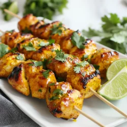 Für die Satay Hähnchenspieße benötigst du: - 450 g Hähnchenbrustfilet, in mundgerechte Stücke geschnitten - 2 Esslöffel Sesamöl - 2 Knoblauchzehen, fein gehackt - 2,5 cm frischer Ingwer, gerieben - 2 Esslöffel Sojasauce - 1 Esslöffel Honig - 1 Esslöffel Sriracha-Sauce - 1 Teelöffel Kurkuma-Pulver - 1 Teelöffel gemahlener Koriander - 1 Teelöffel gemahlener Kreuzkümmel - 60 ml Kokosmilch Diese Zutaten geben deinem Hähnchen einen tollen Geschmack. Die Marinade ist der Schlüssel zu köstlichen Spießen. Mische Sesamöl, Knoblauch, Ingwer, Sojasauce, Honig, Sriracha, Kurkuma, Koriander, Kreuzkümmel und Kokosmilch. Diese Mischung macht das Hähnchen saftig und aromatisch. Lass die Hähnchenstücke mindestens eine Stunde marinieren. Am besten über Nacht für mehr Geschmack. Du brauchst Holzspieße, die du 30 Minuten in Wasser einweichen solltest. So brennen sie nicht auf dem Grill. Heize deinen Grill oder deine Grillpfanne bei mittlerer bis hoher Hitze vor. Achte darauf, dass die Spieße genug Platz zwischen den Hähnchenstücken haben. So garen sie gleichmäßig und bekommen schöne Grillmarkierungen. {{ingredient_image_2}} Beginne mit der Marinade. Nimm eine große Schüssel. Vermenge darin 2 Esslöffel Sesamöl, 2 Knoblauchzehen (fein gehackt), und 2,5 cm frischen Ingwer (gerieben). Füge 2 Esslöffel Sojasauce, 1 Esslöffel Honig und 1 Esslöffel Sriracha-Sauce hinzu. Das gibt einen tollen Geschmack. Dann kommen ein Teelöffel Kurkuma-Pulver, ein Teelöffel gemahlener Koriander und ein Teelöffel gemahlener Kreuzkümmel dazu. Rühre alles gut um. Gieße 60 ml Kokosmilch hinein. Mische erneut, bis alles gut vermengt ist. Jetzt fügst du 450 g Hähnchenbrustfilet, in mundgerechte Stücke geschnitten, hinzu. Achte darauf, dass die Stücke gleichmäßig bedeckt sind. Decke die Schüssel ab und lass das Hähnchen mindestens eine Stunde im Kühlschrank marinieren. Am besten über Nacht. So wird der Geschmack noch intensiver. Heize deinen Grill oder deine Grillpfanne vor. Stelle die Hitze auf mittel bis hoch ein. Wenn du Holzspieße verwendest, lege sie vorher für 30 Minuten in Wasser. So verbrennen sie nicht. Während der Grill vorheizt, stecke die marinierten Hähnchenstücke auf die eingeweichten Spieße. Lass dabei etwas Platz zwischen den Stücken. So garen sie gleichmäßig. Lege die Spieße vorsichtig auf den Grill. Gar die Spieße für 4-5 Minuten auf jeder Seite. Das Hähnchen sollte durchgegart sein und schöne Grillmarkierungen haben. Wenn die Spieße fertig sind, nimm sie vom Grill. Lass sie einige Minuten ruhen, bevor du sie servierst. Das Grillen macht Spaß und die Hähnchenspieße sind ein Hit! Die Marinierzeit ist sehr wichtig. Ich empfehle, das Hähnchen mindestens eine Stunde zu marinieren. So zieht die Marinade gut ein. Für einen stärkeren Geschmack marinieren Sie das Hähnchen über Nacht. So werden die Aromen intensiver und das Fleisch zart. Grillen Sie die Spieße bei mittlerer bis hoher Hitze. So garen sie gleichmäßig. Lassen Sie genug Platz zwischen den Hähnchenstücken auf den Spießen. Das sorgt für eine bessere Hitzeverteilung. Wenden Sie die Spieße alle 4-5 Minuten, damit sie gleichmäßig braun werden. So erhalten Sie schöne Grillmarkierungen und das Hähnchen bleibt saftig. Die Präsentation macht viel aus. Servieren Sie die Satay-Spieße auf einem großen Teller. Fügen Sie eine Schale Erdnusssoße hinzu, um zu dippen. Garnieren Sie die Spieße mit frischem Koriander und Limettenspalten. Das gibt Farbe und Frische. So wird Ihre Mahlzeit nicht nur lecker, sondern sieht auch toll aus. Pro Tipps Marinade über Nacht: Für einen intensiveren Geschmack empfiehlt es sich, das Hähnchen über Nacht in der Marinade ziehen zu lassen. Holzspieße einweichen: Das Einweichen der Holzspieße in Wasser verhindert, dass sie beim Grillen verbrennen und sorgt für eine gleichmäßige Garung. Grilltemperatur: Stellen Sie sicher, dass der Grill gut vorgeheizt ist, um schöne Grillmarkierungen und eine perfekte Garung zu erreichen. Serviertipps: Servieren Sie die Spieße mit frischem Koriander und Limettenspalten für einen zusätzlichen Frischekick und eine ansprechende Präsentation. {{image_4}} Du kannst die Satay Hähnchenspieße leicht anpassen. Wenn du Vegetarier bist, probiere Tofu oder Gemüse. Tofu nimmt die Marinade gut auf. Schneide ihn in Würfel und mariniere ihn genauso wie das Hähnchen. Gemüse wie Paprika, Zucchini oder Champignons sind ebenfalls toll. Diese Optionen sind nahrhaft und lecker. Saucen machen die Spieße noch besser. Erdnusssoße ist eine beliebte Wahl. Sie ist cremig und hat einen tollen Geschmack. Du kannst auch eine süß-saure Soße nutzen. Diese passt gut zu den würzigen Spießen. Optional kannst du Joghurt oder scharfe Sriracha-Sauce verwenden. Experimentiere mit verschiedenen Saucen, um deinen Favoriten zu finden. Wenn du es scharf magst, füge mehr Sriracha zur Marinade hinzu. Du kannst auch Chili-Flocken oder frische Chilis verwenden. Diese geben den Spießen extra Kick. Eine weitere Möglichkeit ist, die Würzmischung mit scharfen Paprika zu erweitern. Achte darauf, dass du die Schärfe an deine Vorlieben anpasst. So bekommst du einen unverwechselbaren Geschmack. Wenn du Spieße übrig hast, lass sie zuerst abkühlen. Lege sie dann in einen luftdichten Behälter. Im Kühlschrank bleiben sie bis zu drei Tage frisch. Du kannst sie auch in Alufolie wickeln, um den Geschmack zu schützen. Achte darauf, die Spieße nicht länger als nötig aufzubewahren. So schmecken sie am besten. Wenn du mariniertes Hähnchen einfrieren möchtest, lege es in einen Gefrierbeutel. Drücke die Luft heraus, bevor du den Beutel verschließt. So bleibt das Hähnchen bis zu drei Monate frisch. Du kannst es direkt aus dem Gefrierfach im Kühlschrank auftauen. Das gibt dem Hähnchen mehr Zeit, die Aromen aufzunehmen. Zum Wiedererwärmen erhitze die Spieße in einer Pfanne bei mittlerer Hitze. Drehe sie regelmäßig, damit sie gleichmäßig warm werden. Alternativ kannst du sie auch im Ofen bei 180 Grad Celsius aufwärmen. Das dauert etwa 10 bis 15 Minuten. So bleiben die Spieße saftig und lecker. Ich empfehle, die Hähnchenstücke mindestens 1 Stunde zu marinieren. So ziehen die Aromen gut ein. Für noch besseren Geschmack lassen Sie das Hähnchen über Nacht im Kühlschrank marinieren. Dies gibt den Gewürzen Zeit, um tief in das Fleisch einzudringen. Es gibt viele tolle Beilagen zu Satay Hähnchenspießen. Hier sind einige Ideen: - Jasminreis: Er ist leicht und passt gut zu den würzigen Aromen. - Gemüse-Salat: Ein frischer Salat bringt Farbe und Frische. - Erdnusssoße: Eine leckere Soße zum Dippen macht das Essen noch besser. - Gurke: Frische Gurkenscheiben bieten einen tollen Kontrast. Ja, Sie können die Spieße auch im Ofen machen. Heizen Sie den Ofen auf 200 Grad Celsius vor. Legen Sie die Spieße auf ein Backblech und backen Sie sie etwa 15 bis 20 Minuten. Wenden Sie die Spieße nach der Hälfte der Zeit, damit sie gleichmäßig garen. So erhalten Sie leckere, gebackene Satay Hähnchenspieße. In diesem Artikel haben wir die wichtigsten Schritte für köstliche Satay Hähnchenspieße besprochen. Wir haben die Hauptzutaten, die Marinade und das nötige Zubehör betrachtet. Die Schritt-für-Schritt-Anleitung hilft dir beim richtigen Grillen. Tipps und Tricks zeigen dir, wie du alles perfekt machst. Variationen bieten Optionen für jeden Geschmack, und Lagerungshinweise helfen dir, Reste clever aufzubewahren. Denke daran, dass gutes Essen Spaß macht und einfach ist. Setze dein Wissen um, und genieße das Grillen!