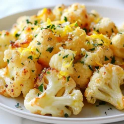 - 1 große Blumenkohl-Kopf, in Röschen zerteilt - 4 Knoblauchzehen, fein gehackt - 1 Zitrone, abgerieben und ausgepresst - 3 Esslöffel Olivenöl - 1 Teelöffel geräuchertes Paprikapulver - 1/2 Teelöffel Kreuzkümmel - Salz und Pfeffer nach Geschmack - Frische Petersilie, gehackt, zum Garnieren - Abrieb von 1 Zitrone Für dieses Rezept brauchen Sie einen großen Blumenkohl. Wählen Sie einen frischen Kopf mit festen Röschen. Der Blumenkohl sollte keine braunen Flecken haben. Die Knoblauchzehen geben dem Gericht einen starken Geschmack. Achten Sie darauf, frischen Knoblauch zu verwenden. Die Zitrone bringt eine frische Note. Verwenden Sie eine saftige Zitrone für den besten Geschmack. Das Olivenöl sorgt für eine schöne Bräunung. Geräuchertes Paprikapulver gibt dem Blumenkohl eine rauchige Note. Kreuzkümmel ergänzt die Aromen perfekt. Beim Kauf von Blumenkohl suchen Sie nach einem Kopf mit hellgrünen Blättern. Diese zeigen, dass der Blumenkohl frisch ist. Wählen Sie Zitrone mit glatter Schale. Sie enthält mehr Saft. Für das Olivenöl achten Sie auf kaltgepresstes Öl. Es hat den besten Geschmack. Frische Petersilie sollte lebhaft grün sein. Sie fügt Farbe und Geschmack hinzu. Wenn Sie die besten Zutaten wählen, wird Ihr Gericht köstlicher. {{ingredient_image_2}} Heize deinen Ofen auf 220°C (425°F) vor. Das sorgt für eine schöne Röstung. Lege ein Backblech mit Backpapier aus. Dies erleichtert die Reinigung und verhindert, dass der Blumenkohl anhaftet. Nimm einen großen Blumenkohl und teile ihn in Röschen. In einer großen Schüssel vermenge die Blumenkohlröschen mit vier fein gehackten Knoblauchzehen. Füge den Saft und den Abrieb einer Zitrone hinzu. Gieße drei Esslöffel Olivenöl dazu. Streue einen Teelöffel geräuchertes Paprikapulver und einen halben Teelöffel Kreuzkümmel hinein. Würze mit Salz und Pfeffer nach Geschmack. Rühre alles gut um, bis die Röschen gleichmäßig mit der Marinade bedeckt sind. Verteile die gewürzten Blumenkohlröschen gleichmäßig auf dem Backblech. Röste den Blumenkohl im Ofen für etwa 25 bis 30 Minuten. Wende ihn nach der Hälfte der Zeit, damit er gleichmäßig bräunt und zart wird. Achte darauf, dass er eine goldene Farbe annimmt. Nach dem Rösten kannst du frische, gehackte Petersilie über den Blumenkohl streuen. Füge auch den restlichen Zitronenabrieb hinzu, um die Aromen zu verstärken. Serviere den Blumenkohl warm. Er eignet sich als köstliche Beilage oder als schmackhafte Zutat in einem Salat. Ein dekorativer Teller mit Zitronenscheiben macht das Gericht noch ansprechender. Ein häufiger Fehler ist, den Blumenkohl nicht gleichmäßig zu schneiden. Wenn die Röschen unterschiedlich groß sind, garen sie ungleichmäßig. Schneide sie gleichmäßig, damit sie gleichmäßig rösten. Achte auch darauf, dass du genug Olivenöl verwendest. Zu wenig Öl macht den Blumenkohl trocken. Um die besten Röstergebnisse zu erzielen, heize den Ofen gut vor. 220°C sind ideal. Ein heißer Ofen hilft, die Röschen schön knusprig zu machen. Lege den Blumenkohl in einer einzigen Schicht auf das Backblech. Überfüllung führt zu Dampf und weichem Gemüse. Wende den Blumenkohl nach der Hälfte der Zeit. So erhält er die perfekte Bräunung auf allen Seiten. Die Gewürze machen das Gericht spannend. Du kannst mit dem Kreuzkümmel oder dem Paprikapulver spielen. Wenn du es schärfer magst, füge etwas Cayennepfeffer hinzu. Für eine süßere Note kannst du Honig oder Ahornsirup einrühren. Experimentiere mit frischen Kräutern wie Thymian oder Oregano. Diese passen auch gut zu gebratenem Blumenkohl. Pro Tipps Röschen gleichmäßig schneiden: Achten Sie darauf, die Blumenkohlröschen gleichmäßig zu schneiden, damit sie gleichmäßig garen und rösten. Vorheizen ist wichtig: Stellen Sie sicher, dass der Ofen vollständig vorgeheizt ist, um eine optimale Röstaroma zu erzielen. Variation der Gewürze: Experimentieren Sie mit verschiedenen Gewürzen wie Kurkuma oder Chili, um dem Rezept eine persönliche Note zu verleihen. Servieren mit Dip: Servieren Sie den gerösteten Blumenkohl mit einem Joghurt- oder Tahini-Dip für zusätzlichen Geschmack und eine cremige Textur. {{image_4}} Dieser Blumenkohl ist von Natur aus vegan. Er enthält keine tierischen Produkte. Du kannst ihn also ohne Bedenken genießen. Wenn du eine vegetarische Variante möchtest, füge etwas Feta-Käse hinzu. Der salzige Käse passt gut zu den Aromen. Du kannst die Gewürze leicht anpassen. Magst du es schärfer? Füge etwas rote Paprika oder Cayennepfeffer hinzu. Für einen mediterranen Touch kannst du getrocknete Oregano oder Thymian verwenden. Wenn du frische Kräuter magst, probiere Basilikum oder Koriander. Dieser geröstete Blumenkohl ist mehr als nur eine Beilage. Er passt auch perfekt in einen Salat. Mische ihn mit frischem Spinat, Kirschtomaten und Avocado. Ein Spritzer Zitronensaft gibt deinem Salat den letzten Schliff. Du kannst auch Kichererbsen für mehr Protein hinzufügen. So wird dein Gericht noch nahrhafter. Um die Frische des Zitronen-Knoblauch gerösteten Blumenkohls zu bewahren, müssen Sie ihn richtig lagern. Lassen Sie den Blumenkohl zuerst auf Raumtemperatur abkühlen. Danach legen Sie ihn in einen luftdichten Behälter. Dies hilft, den Geschmack und die Textur zu erhalten. Wenn Sie keinen Behälter haben, können Sie ihn auch mit Frischhaltefolie abdecken. Wenn Sie den Blumenkohl wieder aufwärmen, machen Sie das am besten im Ofen. Heizen Sie den Ofen auf 180°C vor. Legen Sie den Blumenkohl auf ein Backblech und backen Sie ihn für etwa 10-15 Minuten. So wird er wieder knusprig. Alternativ können Sie ihn in einer Pfanne auf dem Herd aufwärmen. Fügen Sie ein wenig Olivenöl hinzu, um ihn saftig zu halten. Im Kühlschrank hält sich der Blumenkohl bis zu 3 Tage. Achten Sie darauf, ihn gut zu lagern. Wenn Sie ihn länger aufbewahren möchten, können Sie ihn einfrieren. Teilen Sie den Blumenkohl in Portionen und legen Sie ihn in einen gefrierfesten Beutel. So bleibt er bis zu 3 Monate frisch. Denken Sie daran, ihn vor dem Verzehr aufzutauen und dann wie oben beschrieben aufzuwärmen. Blumenkohl sollte etwa 25 bis 30 Minuten im Ofen geröstet werden. Ich empfehle, ihn nach der Hälfte der Zeit zu wenden. So wird er gleichmäßig goldbraun und zart. Achten Sie darauf, dass die Röschen schön knusprig sind. Ja, Sie können gefrorenen Blumenkohl verwenden. Achten Sie darauf, ihn gut abzutropfen. Gefrorener Blumenkohl hat oft mehr Wasser. Daher kann es sein, dass Sie die Röstzeit anpassen müssen. Rösten Sie ihn länger, um die perfekte Textur zu erreichen. Gerösteter Blumenkohl passt gut zu vielen Gerichten. Er eignet sich als Beilage zu Fleisch oder Fisch. Auch in Salaten macht er sich hervorragend. Probieren Sie ihn in Buddha-Bowls oder als Topping auf Quinoa. Er bringt Frische und Geschmack in jede Mahlzeit. Zusammenfassend haben wir wichtige Zutaten, Schritt-für-Schritt-Anleitungen und nützliche Tipps behandelt. Sie wissen nun, wie Sie Ihre Röstergebnisse verbessern und häufige Fehler vermeiden. Denken Sie daran, dass Anpassungen an Gewürzen und Zutaten für jeden Geschmack möglich sind. Lagern Sie den Blumenkohl richtig, damit er frisch bleibt. Genießen Sie die Variation durch leckere Serviervorschläge. Experimentieren Sie mit Ihren Kreationen und finden Sie heraus, was Ihnen am besten schmeckt!