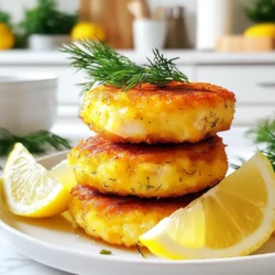 Für die perfekten Lachspatties brauchst du folgende Zutaten: - 450 g Dosen- oder gekochter Lachs, gut abgetropft und zerteilt - 60 ml Semmelbrösel (vorzugsweise Vollkorn) - 60 ml fein gehackte rote Zwiebel - 2 Esslöffel frischer Dill, gehackt (oder 1 Esslöffel getrockneter Dill) - 1 Esslöffel Zitronenschale - 30 ml Zitronensaft - 1 große Eier, verquirlt - 5 ml Dijon-Senf - 2 g Knoblauchpulver - Salz und Pfeffer nach Geschmack - 30 ml Olivenöl (zum Braten) Diese Zutaten sorgen für einen tollen Geschmack und eine schöne Textur. Wenn du frischen Dill wählst, achte darauf, dass er lebhaft grün ist. Er sollte frisch und nicht welk sein. Der Duft sollte stark sein, was ein Zeichen für gute Qualität ist. Für den Zitronensaft verwende frische Zitronen. Der Geschmack ist viel besser als bei abgefülltem Saft. Reibe die Schale der Zitrone vor der Verwendung für extra Aroma. Wenn du Lachs kaufst, achte auf die Farbe. Er sollte lebhaft und glänzend sein. Frischer Lachs hat keinen fischigen Geruch. Wenn du Dosenlachs verwendest, wähle eine Marke ohne Zusatzstoffe. Prüfe das Haltbarkeitsdatum, um sicherzustellen, dass der Lachs frisch ist. So bekommst du die besten Lachspatties. {{ingredient_image_2}} Die Vorbereitungszeit für die Lachspatties beträgt nur 15 Minuten. Beginne mit dem Abtropfen des Lachs. Zerkleinere ihn gut in einer großen Schüssel. Das ist wichtig, damit die Patties gut zusammenhalten. Bereite alle anderen Zutaten vor: Zwiebel, Dill, Zitronenschale und Zitronensaft. Achte darauf, die Semmelbrösel bereit zu haben. Diese helfen, die Mischung zu binden. Jetzt kommen wir zur Lachsmischung. Vermenge den Lachs, die Semmelbrösel, die Zwiebel, den Dill, die Zitronenschale und den Zitronensaft in einer großen Schüssel. Rühre alles gut um. In einer kleinen Schüssel verquirle das Ei. Füge den Dijon-Senf, das Knoblauchpulver, Salz und Pfeffer hinzu. Diese Mischung macht die Patties lecker. Gieße die Eimischung in die Lachsmischung. Mische alles gut, bis alles verbunden ist. Wenn die Mischung zu trocken ist, füge etwas Zitronensaft hinzu. Jetzt ist es Zeit, die Patties zu formen. Nimm eine kleine Menge der Mischung und forme sie zu einem Patty. Die Patties sollten etwa 5-7 cm groß sein. Du solltest 8-10 Patties erhalten. Erhitze das Olivenöl in einer großen Pfanne bei mittlerer Hitze. Lege die Patties vorsichtig in die Pfanne. Brate sie etwa 3-4 Minuten auf jeder Seite. Sie sollten goldbraun und knusprig sein. Nach dem Braten lege die Patties auf einen Teller mit Küchenpapier. So saugt das Papier das überschüssige Öl auf. Um die perfekte Konsistenz der Mischung zu erreichen, ist es wichtig, die Zutaten gut zu vermengen. Der Lachs sollte gut abgetropft und zerlegt sein. Fügen Sie die Semmelbrösel und die Zwiebel hinzu. Der frische Dill und die Zitronenschale bringen Geschmack. Achten Sie darauf, dass die Mischung nicht zu trocken wird. Wenn sie bröckelig ist, geben Sie etwas Zitronensaft hinzu. Die Mischung sollte leicht feucht sein, um gut zusammenzuhalten. Um die Patties ohne Ankleben zu braten, verwenden Sie eine gut beschichtete Pfanne. Erhitzen Sie das Olivenöl bei mittlerer Hitze. Warten Sie, bis das Öl heiß ist, bevor Sie die Patties hineinlegen. Überfüllen Sie die Pfanne nicht, damit die Wärme gut zirkulieren kann. Lassen Sie die Patties für 3-4 Minuten anbraten, bis sie goldbraun sind. Wenden Sie sie vorsichtig, um ein Zerbrechen zu vermeiden. Für eine schöne Präsentation legen Sie die Lachspatties auf eine attraktive Platte. Garnieren Sie sie mit frischen Zitronenscheiben. Ein bunter Salat aus Gurken passt gut dazu. Eine würzige Tartarsauce bietet einen tollen Kontrast. Streuen Sie frischen Dill über die Patties, um das Gericht abzurunden. Dies macht das Essen nicht nur lecker, sondern auch ansprechend. Pro Tipps Frischer Lachs: Für einen intensiveren Geschmack verwenden Sie frischen Lachs anstelle von Dosenlachs. Achten Sie darauf, ihn gut zu garen, bevor Sie die Patties zubereiten. Variationen der Gewürze: Experimentieren Sie mit verschiedenen Kräutern wie Petersilie oder Estragon, um den Geschmack der Patties zu variieren. Jede Kräutersorte bringt ihren eigenen Charakter mit. Patties kühlen: Bevor Sie die Patties braten, lassen Sie sie für 15 Minuten im Kühlschrank ruhen. Dies hilft, die Form zu behalten und verbessert die Textur. Serviervorschlag: Servieren Sie die Patties auf einem Vollkornbrötchen mit frischem Gemüse und einem Spritzer Zitronensaft für ein köstliches und gesundes Burger-Erlebnis. {{image_4}} Wenn Sie Semmelbrösel vermeiden möchten, gibt es viele gesunde Alternativen. Sie können Haferflocken oder gemahlene Mandeln verwenden. Diese Optionen sind nahrhaft und geben den Lachspatties eine tolle Textur. Quinoa ist eine weitere hervorragende Wahl. Es ist glutenfrei und reich an Proteinen. Diese Alternativen helfen, die Patties gesund und lecker zu halten. Dill ist der Star in diesem Rezept, aber andere Kräuter können auch gut passen. Petersilie bringt Frische und Farbe. Estragon fügt einen leicht süßlichen Geschmack hinzu. Frischer Basilikum gibt den Patties eine italienische Note. Experimentieren Sie mit verschiedenen Kräutern, um Ihren eigenen Geschmack zu finden. Auch die Kombination mehrerer Kräuter kann spannend sein. Die richtigen Beilagen machen das Essen noch besser. Ein einfacher grüner Salat mit Gurken und Tomaten ist erfrischend. Auch süß-sauer eingelegte Zwiebeln passen gut dazu. Für Dips ist eine würzige Tartarsauce eine tolle Wahl. Sie können auch einen einfachen Joghurtdip mit Zitronensaft und Dill machen. Diese Beilagen ergänzen den Geschmack der Lachspatties perfekt. Um die Lachspatties frisch zu halten, lege sie in einen luftdichten Behälter. Das schützt sie vor Feuchtigkeit und Gerüchen. Du kannst die Patties auch zwischen Schichten von Backpapier legen. So kleben sie nicht zusammen. Stelle den Behälter in den Kühlschrank. So bleiben die Patties für bis zu drei Tage frisch. Zum Aufwärmen der Lachspatties benutze eine Pfanne. Erhitze sie bei mittlerer Hitze. Gib etwas Öl in die Pfanne, damit sie nicht ankleben. Lege die Patties hinein und brate sie etwa 3 Minuten auf jeder Seite. Du kannst sie auch im Ofen aufwärmen. Heize den Ofen auf 180 Grad vor und lege die Patties auf ein Backblech. Backe sie für etwa 10 Minuten, bis sie warm sind. Im Kühlschrank halten sich die Lachspatties etwa drei Tage. Wenn du sie länger aufbewahren möchtest, friere sie ein. Leg die Patties in einen Gefrierbeutel und drücke die Luft heraus. So bleiben sie bis zu drei Monate frisch. Zum Auftauen lege die Patties einfach in den Kühlschrank. Lass sie dort über Nacht auftauen, bevor du sie aufwärmst. Um die Lachspatties glutenfrei zu machen, ersetze die Semmelbrösel. Verwende stattdessen glutenfreie Paniermehl, Haferflocken oder gemahlene Mandeln. Achte darauf, dass alle Zutaten, die du verwendest, glutenfrei sind. Diese Alternativen geben den Patties eine gute Textur. Du wirst den Unterschied kaum merken. Ja, du kannst frischen Lachs verwenden. Koche ihn zuerst. Dämpfen oder braten funktioniert gut. Lass den Lachs abkühlen, bevor du ihn zerkleinerst. Frischer Lachs bringt einen tollen Geschmack. Achte darauf, die Haut zu entfernen. So wird die Mischung gleichmäßig und lecker. Lachspatties passen gut zu vielen Beilagen. Ein frischer Salat mit Gurken und Tomaten ist eine gute Wahl. Auch ein einfacher Kartoffelsalat schmeckt toll dazu. Für einen leckeren Kontrast kannst du eine würzige Tartarsauce bieten. Serviere die Patties mit Zitronenscheiben für zusätzliche Frische. In diesem Artikel hast du die wichtigsten Schritte für die Zubereitung von Lachspatties kennengelernt. Wir haben die besten Zutaten, Zubereitungstipps und Variationen besprochen. Mit einfachen Tricks erreichst du die perfekte Konsistenz und ein tolles Ergebnis. Vergiss nicht, wie wichtig die Lagerung ist, um die Patties frisch zu halten. Versuch es einfach selbst! Lachspatties sind lecker und vielseitig. Sie passen zu vielen Beilagen und Dips. Hol dir die Freude am Kochen zurück!