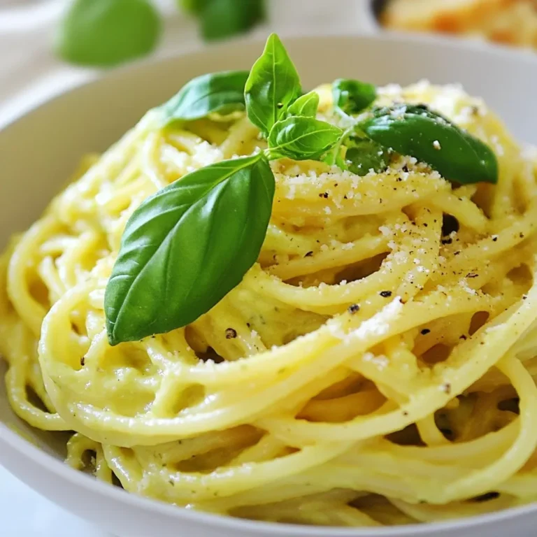 Um cremige Avocado Pasta zu machen, benötigen Sie: - 340 g Pasta (z. B. Spaghetti oder Fettuccine) - 2 reife Avocados, halbiert und entkernt - 2 Knoblauchzehen, fein gehackt - 60 ml frische Basilikumblätter, plus mehr zum Garnieren - 30 ml Zitronensaft - 60 ml Olivenöl - Salz und Pfeffer nach Geschmack - 1/4 Teelöffel rote Pfefferflocken (optional) - Geriebener Parmesan für das Servieren (optional) Verwenden Sie reife Avocados für eine cremige Sauce. Sie sollten leicht drücken, wenn Sie sie anpacken. Frischer Knoblauch gibt der Sauce einen starken Geschmack. Basilikum sollte grün und frisch sein. Olivenöl sollte kalt gepresst sein. Wenn Sie keine Avocados haben, probieren Sie Erbsen oder Cashewkerne. Für eine glutenfreie Option wählen Sie glutenfreie Pasta. Verwenden Sie Limettensaft statt Zitronensaft für einen anderen Geschmack. Wenn Sie keinen Parmesan mögen, ersetzen Sie ihn durch Hefeflocken für einen ähnlichen Effekt. {{ingredient_image_2}} Zuerst koche ich die Pasta. Ich bringe in einem großen Topf gesalzenes Wasser zum Kochen. Dann gebe ich 340 g Pasta hinein. Ich koche sie etwa 8 bis 10 Minuten, bis sie al dente ist. Vor dem Abgießen hebe ich 240 ml vom Nudelwasser auf. Danach lasse ich die Pasta abtropfen und stelle sie zur Seite. Jetzt bereite ich die Avocado-Sauce zu. Ich nehme 2 reife Avocados und halbiere sie. Dann entferne ich den Kern und löffle das Fruchtfleisch in eine Küchenmaschine. Ich füge 2 fein gehackte Knoblauchzehen, 60 ml frische Basilikumblätter, 30 ml Zitronensaft und 60 ml Olivenöl hinzu. Ich mixe alles, bis die Mischung glatt ist. Wenn die Sauce zu dick ist, gebe ich nach und nach etwas vom Nudelwasser dazu. Am Ende schmecke ich die Sauce mit Salz, Pfeffer und roten Pfefferflocken ab. Jetzt kombiniere ich die Pasta mit der Sauce. Ich gebe die abgetropfte Pasta zurück in den Topf. Dann füge ich die cremige Avocado-Sauce hinzu. Ich vermenge alles vorsichtig, damit die Pasta gleichmäßig bedeckt wird. Wenn nötig, gebe ich noch mehr Nudelwasser dazu. Schließlich serviere ich die Pasta. Ich teile sie auf Teller oder Schalen auf. Ich garnieren das Gericht mit frischen Basilikumblättern. Wenn ich mag, streue ich auch etwas geriebenen Parmesan darüber. Um die Sauce extra cremig zu machen, wähle reife Avocados. Sie sind weich und leicht zu pürieren. Mixe die Avocados mit Olivenöl und Zitronensaft. Das hilft, die richtige Konsistenz zu erreichen. Wenn die Sauce zu dick ist, füge nach und nach etwas Nudelwasser hinzu. Dieses Wasser gibt der Sauce mehr Glanz und hilft, sie zu binden. Ein häufiger Fehler ist, die Pasta zu lange zu kochen. Achte darauf, dass sie al dente bleibt. Das ist wichtig, damit sie nicht matschig wird. Ein weiterer Fehler ist, die Sauce nicht gut zu würzen. Salz und Pfeffer sind wichtig, um den Geschmack zu heben. Probiere die Sauce immer, bevor du sie mit der Pasta vermischst. So kannst du sicherstellen, dass sie perfekt ist. Um das Gericht schön zu präsentieren, benutze frische Basilikumblätter als Garnitur. Das gibt Farbe und Aroma. Du kannst auch geriebenen Parmesan darüber streuen. Ein Spritzer Zitronensaft auf dem Teller macht das Gericht frisch und einladend. Serviere die Pasta in tiefen Tellern oder Schalen für einen eleganten Look. Pro Tipps Reife Avocados wählen: Achten Sie darauf, dass die Avocados reif sind, um eine besonders cremige Sauce zu erzielen. Drücken Sie sanft auf die Schale - sie sollte leicht nachgeben. Nudelwasser aufbewahren: Das Aufbewahren von Nudelwasser ist entscheidend, um die Sauce zu verdünnen und eine bessere Textur zu erreichen. Fügen Sie es nach Bedarf hinzu. Basilikum frisch verwenden: Verwenden Sie frische Basilikumblätter für einen intensiveren Geschmack. Getrockneter Basilikum kann den frischen Geschmack nicht ersetzen. Parmesan optional: Wenn Sie Käse hinzufügen möchten, verwenden Sie frisch geriebenen Parmesan für das beste Aroma. Er kann auch weggelassen werden, um das Gericht vegan zu halten. {{image_4}} Die cremige Avocado-Pasta ist von Natur aus vegan. Du musst nur den Parmesan weglassen. Stattdessen kannst du Nährhefe verwenden. Sie gibt einen würzigen Geschmack und ist eine tolle Käse-Alternative. Du kannst auch geröstete Pinienkerne darüber streuen. Sie sind knackig und lecker. Um die Aromen zu variieren, füge frischen Spinat hinzu. Er gibt Farbe und Nährstoffe. Du kannst auch Kirschtomaten halbieren und sie vor dem Servieren darüber streuen. Sie bringen Süße und Frische ins Gericht. Für mehr Schärfe sind rote Pfefferflocken perfekt. Sie geben der Pasta einen kleinen Kick. Wenn du glutenfrei essen möchtest, wähle glutenfreie Pasta. Es gibt viele Sorten aus Linsen oder Reis. Diese schmecken genauso gut. Achte darauf, die Kochzeit an die jeweilige Pasta anzupassen. So bleibt deine cremige Avocado-Pasta für alle genießbar. Um die Reste von cremiger Avocado Pasta gut zu lagern, lege sie in einen luftdichten Behälter. Stelle sicher, dass die Sauce die Pasta gut bedeckt. So bleibt sie frisch und feucht. Lagere den Behälter im Kühlschrank. Die Reste halten sich etwa 2 bis 3 Tage im Kühlschrank. Avocados neigen dazu, schnell braun zu werden. Daher ist es wichtig, sie gut abzudecken. Wenn du die Pasta länger aufbewahren möchtest, kannst du sie auch einfrieren. Um die Reste aufzuwärmen, verwende eine Pfanne bei mittlerer Hitze. Füge einen Schuss Olivenöl oder etwas Nudelwasser hinzu. So bleibt die Pasta cremig und lecker. Du kannst auch die Mikrowelle nutzen, aber achte darauf, die Pasta nicht zu überhitzen. Die Zubereitung dauert etwa 20 Minuten. Sie brauchen 10 Minuten für die Vorbereitung. Das Kochen der Pasta benötigt etwa 10 Minuten. Es ist wirklich schnell und einfach, perfekt für ein schnelles Abendessen. Ja, die Sauce kann im Voraus zubereitet werden. Sie können die Avocado-Sauce bis zu zwei Tage im Kühlschrank aufbewahren. Lagern Sie sie in einem luftdichten Behälter. Um die grüne Farbe zu erhalten, decken Sie die Sauce gut ab. Cremige Avocado-Pasta ist gesund. Avocados sind reich an gesunden Fetten und Vitaminen. Sie enthalten viele Ballaststoffe. Diese Pasta ist eine gute Option für eine ausgewogene Ernährung. Sie ist auch glutenfrei, wenn Sie glutenfreie Pasta verwenden. In diesem Artikel haben wir die Zutaten, die Schritt-für-Schritt-Anleitung und viele nützliche Tipps besprochen. Du lernst, wie du eine leckere cremige Avocado-Pasta zauberst. Es gibt auch tolle Variationen und Tipps zur Aufbewahrung. Denke daran, beim Kochen auf frische Zutaten zu achten. Mit diesen Tricks wird dein Gericht noch besser. Probiere verschiedene Optionen aus und finde deinen eigenen Lieblingsgeschmack. Viel Spaß beim Kochen und Genießen!