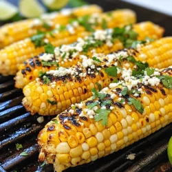 Um Chili Lime Corn on the Cob zuzubereiten, benötigst du folgende Zutaten: - 4 Stück süßen Mais, entblättert - 60 g ungesalzene Butter, weich - 1 Esslöffel Chili-Pulver - 1 Teelöffel Knoblauchpulver - Abrieb von 1 Limette - Saft von 2 Limetten - 1/4 Teelöffel Cayennepfeffer (optional) - 125 g geriebener Cotija-Käse - Frischer Koriander, gehackt (zum Garnieren) - Salz nach Geschmack Die Wahl der richtigen Maiskörner ist entscheidend. Du solltest frische, süße Maiskolben wählen. Achte darauf, dass die Schalen grün und fest sind. Die Körner sollten prall und saftig aussehen. Wenn du kannst, kaufe sie beim örtlichen Bauernmarkt. Frischer Mais hat den besten Geschmack und die beste Textur. Falls du einige Zutaten nicht hast, gibt es gute Alternativen: - Für ungesalzene Butter kannst du auch Olivenöl nutzen. - Statt Cotija-Käse kannst du Feta oder Parmesan nehmen. - Wenn du keinen Cayennepfeffer magst, lass ihn einfach weg. - Limettensaft kann durch Zitronensaft ersetzt werden. Diese Optionen helfen dir, das Rezept anzupassen und trotzdem einen tollen Geschmack zu erzielen. {{ingredient_image_2}} Heizen Sie Ihren Grill auf mittelhohe Hitze vor. Ideal sind etwa 200°C. Diese Temperatur sorgt dafür, dass der Mais gleichmäßig gart. Achten Sie darauf, dass der Grill sauber ist. Das hilft, ein Ankleben der Maiskolben zu verhindern. Nehmen Sie eine kleine Schüssel. Geben Sie die weiche Butter hinein. Fügen Sie einen Esslöffel Chili-Pulver und einen Teelöffel Knoblauchpulver hinzu. Reiben Sie die Schale einer Limette hinein. Pressen Sie den Saft von zwei Limetten dazu. Wenn Sie es schärfer mögen, fügen Sie einen viertel Teelöffel Cayennepfeffer hinzu. Mischen Sie alles gut. Die Butter sollte jetzt eine schöne, cremige Konsistenz haben. Legen Sie die entblätterten Maiskolben direkt auf den Grill. Grillen Sie sie für 10 bis 12 Minuten. Wenden Sie die Kolben regelmäßig. So bekommen sie schöne Grillstreifen und garen gleichmäßig. Achten Sie darauf, dass sie nicht anbrennen. Nehmen Sie die Maiskolben vorsichtig vom Grill. Lassen Sie sie etwa eine Minute abkühlen. Bestreichen Sie dann jeden Kolben großzügig mit der Chili-Limetten-Butter. Streuen Sie den geriebenen Cotija-Käse darauf. Fügen Sie nach Geschmack etwas Salz hinzu. Garnieren Sie den Mais mit frisch gehacktem Koriander. Servieren Sie die Maiskolben heiß und freuen Sie sich über den frischen Geschmack! Ein häufiger Fehler ist, den Grill nicht richtig vorzuheizen. Ohne die richtige Hitze bräunen die Maiskolben nicht gut. Ein weiterer Fehler ist, die Butter-Mischung zu spät aufzutragen. Das macht den Geschmack weniger intensiv. Achte darauf, die Maiskolben gleichmäßig zu wenden. So vermeidest du, dass sie anbrennen oder ungleich gegart werden. Um den Geschmack zu verstärken, nutze frische Limetten. Der Saft und der Abrieb bringen die Aromen zum Leben. Du kannst auch mehr Chili-Pulver für zusätzliche Schärfe hinzufügen. Das Cayennepfeffer ist eine tolle Option, um den Kick zu erhöhen. Experimentiere mit verschiedenen Käsesorten, wenn du magst. Feta oder Parmesan geben einen anderen, aber leckeren Geschmack. Grillmarkierungen sind wichtig für das Aussehen. Stelle sicher, dass der Grill heiß genug ist. Lege die Maiskolben für zwei bis drei Minuten auf eine Seite, ohne sie zu bewegen. So entstehen schöne Streifen. Wende sie dann und wiederhole den Vorgang. Diese Technik verbessert nicht nur das Aussehen, sondern auch den Geschmack der Kolben. Pro Tipps Maiskolben richtig grillen: Um sicherzustellen, dass die Maiskolben gleichmäßig gegart werden, drehen Sie sie alle paar Minuten, damit sie nicht anbrennen. Butter-Mischung anpassen: Passen Sie die Menge an Chili-Pulver und Cayennepfeffer nach Ihrem persönlichen Schärfewunsch an, um den perfekten Geschmack zu erzielen. Frische Zutaten verwenden: Verwenden Sie frischen Limettensaft und frischen Koriander für ein intensiveres Aroma und einen frischeren Geschmack. Servieren: Servieren Sie die Maiskolben sofort nach dem Bestreichen mit der Butter-Mischung, damit sie warm und schmackhaft bleiben. {{image_4}} Möchtest du mehr Schärfe? Dann füge einfach mehr Cayennepfeffer hinzu. Beginne mit einem kleinen Löffel. Probiere die Mischung und passe sie an. Du kannst auch frische Chilis verwenden. Wenn du es milder magst, lass den Cayennepfeffer weg. Für eine vegane Variante kannst du die Butter ersetzen. Nutze vegane Margarine oder Olivenöl. Der Cotija-Käse kann durch Nusskäse oder Hefeflocken ersetzt werden. Diese Optionen sind ebenfalls lecker und cremig. So bleibt der Geschmack toll, auch ohne Milchprodukte. Verleihe deinem Chili Lime Corn eine persönliche Note. Toppe die Maiskolben mit Avocado-Stückchen für mehr Frische. Du kannst auch etwas Feta-Käse nutzen, wenn du magst. Ein Spritzer zusätzlicher Limettensaft bringt mehr Zing. Frische Jalapeños fügen noch mehr Geschmack hinzu. Experimentiere mit verschiedenen Toppings und finde deine Lieblingskombination! Wenn Sie Chili Lime Corn on the Cob übrig haben, bewahren Sie ihn richtig auf. Lassen Sie die Maiskolben zuerst auf Raumtemperatur abkühlen. Wickeln Sie dann jeden Kolben in Frischhaltefolie. Sie können auch eine luftdichte Box verwenden. So bleibt der Mais frisch und schmackhaft. Lagern Sie ihn im Kühlschrank. Um den Mais wieder aufzuwärmen, gibt es verschiedene Möglichkeiten. Eine einfache Methode ist, ihn auf den Grill zu legen. Grillen Sie den Mais bei mittlerer Hitze für etwa 5 Minuten. Drehen Sie ihn regelmäßig, damit er gleichmäßig warm wird. Sie können auch eine Pfanne nutzen. Erhitzen Sie ein wenig Butter und braten Sie den Mais darin. So bleibt der Geschmack gut. Chili Lime Corn on the Cob hält sich im Kühlschrank bis zu 3 Tage. Achten Sie darauf, den Mais gut verpackt zu lagern. Wenn der Mais nach ein paar Tagen seltsam riecht oder aussieht, essen Sie ihn nicht mehr. Frische ist wichtig für den besten Geschmack. Die gesamte Zubereitungszeit beträgt etwa 25 Minuten. Davon sind 10 Minuten für die Vorbereitung und 12 Minuten zum Grillen. Es ist schnell und einfach, das Gericht zuzubereiten. Sie können es auch gut in Ihre Grillabende einfügen. Ja, Sie können die Maiskolben auch im Ofen zubereiten. Heizen Sie Ihren Ofen auf 200°C vor. Wickeln Sie die entblätterten Maiskolben in Alufolie ein. Backen Sie sie etwa 20-25 Minuten. Wenden Sie die Kolben einmal während des Garens. So erhalten Sie einen ähnlichen Geschmack wie beim Grillen. Zu Chili Lime Corn on the Cob passen erfrischende Getränke sehr gut. Probieren Sie Limonade oder eine fruchtige Sangria. Ein kühles Bier oder ein leichter Weißwein harmonieren auch gut. Diese Getränke ergänzen die spritzigen Aromen des Maises. Wir haben die wichtigsten Zutaten und deren Auswahl für Chili-Limetten-Maiskolben besprochen. Du hast gelernt, wie du die Grillvorbereitung optimierst und die perfekte Butter zubereitest. Mit meinen Tipps vermeidest du häufige Fehler und sorgst für tollen Geschmack. Denk daran, Variationen anzupassen und Reste richtig zu lagern. Egal, ob du dein Spice-Level erhöhen oder vegane Optionen ausprobieren möchtest, es gibt viele Möglichkeiten. Genieß das Kochen und die leckeren Maiskolben!
