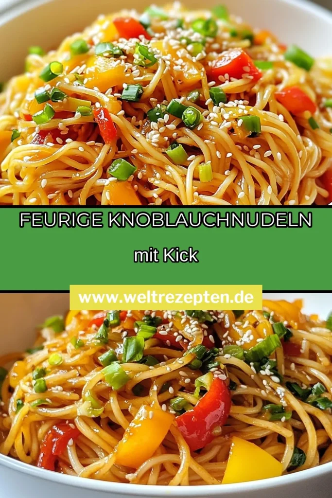Entdecke unser Rezept für feurige Knoblauchnudeln, die perfekte Wahl für schnelle Wochennachtessen! Diese spicy Knoblauchnudeln sind einfach zuzubereiten und kombinieren Eiernudeln mit Chili, Knoblauch und buntem Gemüse. Ideal für alle, die asiatische Nudelgerichte lieben. Hol dir jetzt das Rezept für diese leckeren Nudeln und beeindrucke deine Familie! #Knoblauchnudeln #Nudelgerichte #SchnelleRezepte #EssenSoGut