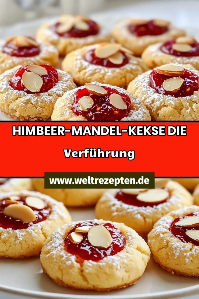 Entdecke das perfekte Rezept für Himbeer-Mandel-Kekse! Die Daumenprint-Kekse mit aromatischer Himbeermarmelade und Mandelmehl sind ein köstlicher Genuss. Ideal für das Plätzchen backen zur Weihnachtszeit oder für besondere Anlässe. Folge der einfachen Anleitung und überrasche deine Liebsten mit diesen himmlischen Keksen. Lass dir dieses himmlische Himbeermarmelade Rezept nicht entgehen! Speichere es dir jetzt! #HimbeerMandelKekse #DaumenprintKekse #MandelmehlKekse #PlätzchenBacken
