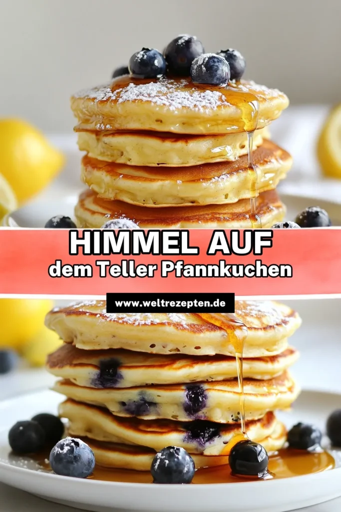 Entdecken Sie unser köstliches Rezept für Zitronen-Heidelbeer-Pfannkuchen mit Ricotta! Diese einfachen Pfannkuchen mit Ricotta sind perfekt für ein leckeres Frühstück. Verwöhnen Sie sich mit Heidelbeer Pfannkuchen, die durch den frischen Zitronengeschmack und die cremige Ricottateig jede Morgenroutine bereichern. Bereiten Sie sich vor auf ein Frühstück, das Ihre Familie lieben wird! Speichern Sie das Rezept und probieren Sie es aus! #PfannkuchenRezept #Frühstücksrezepte #Heidelbeeren #RicottaPfannkuchen