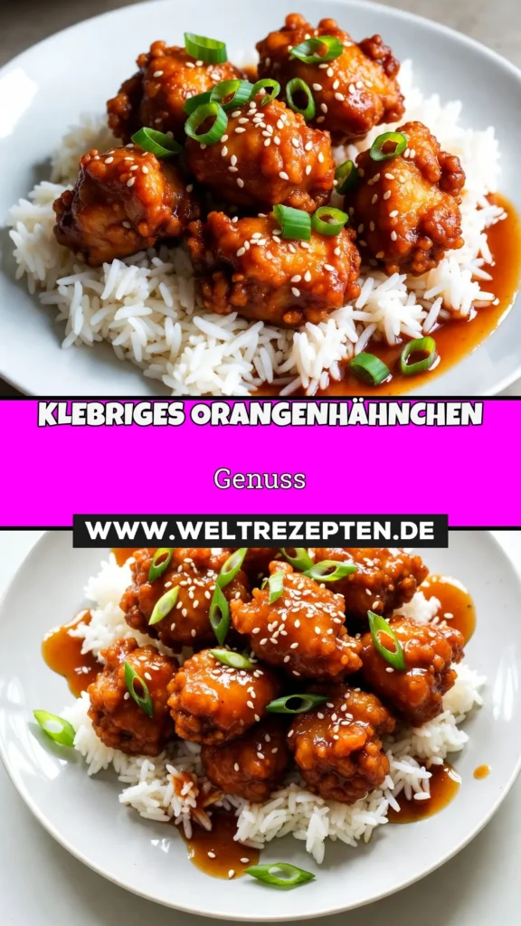 Entdecke das köstliche Rezept für klebriges Orangenhähnchen! Mit frittierte Hähnchenoberkeulen und einer unwiderstehlichen Orangensauce zauberst du ein asiatisches Hähnchengericht, das begeistert. Perfekt für ein süßsaures Hähnchen mit Honig ist dieses Gericht einfach zuzubereiten und voller Geschmack. Probiere es aus und bringe eine Geschmacksexplosion auf deinen Teller! #klebrigesOrangenhähnchen #asiatischeHähnchenrezepte #RezeptfürHähnchenmitOrangensauce #süßsauresHähnchenmitHonig