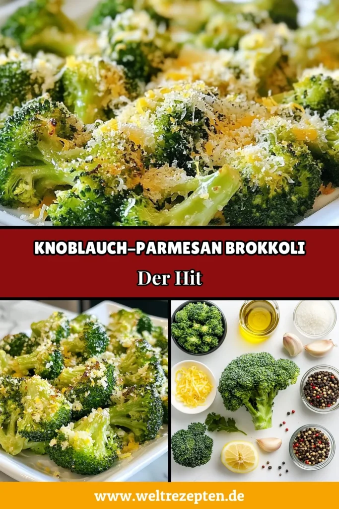 Entdecken Sie das köstliche Rezept für gerösteten Brokkoli mit Knoblauch und Parmesan, perfekt als gesunde Beilage! Dieses Ofengemüse Rezept vereint frischen Brokkoli mit Käse und verleihen jedem Gericht einen geschmacklichen Kick. Einfach zuzubereiten und beliebt bei der ganzen Familie! Speichern Sie dieses Knoblauch-Parmesan Rezept für Ihre nächste Mahlzeit. #GerösteterBrokkoli #KnoblauchParmesan #GesundeBeilage #OfengemüseRezept