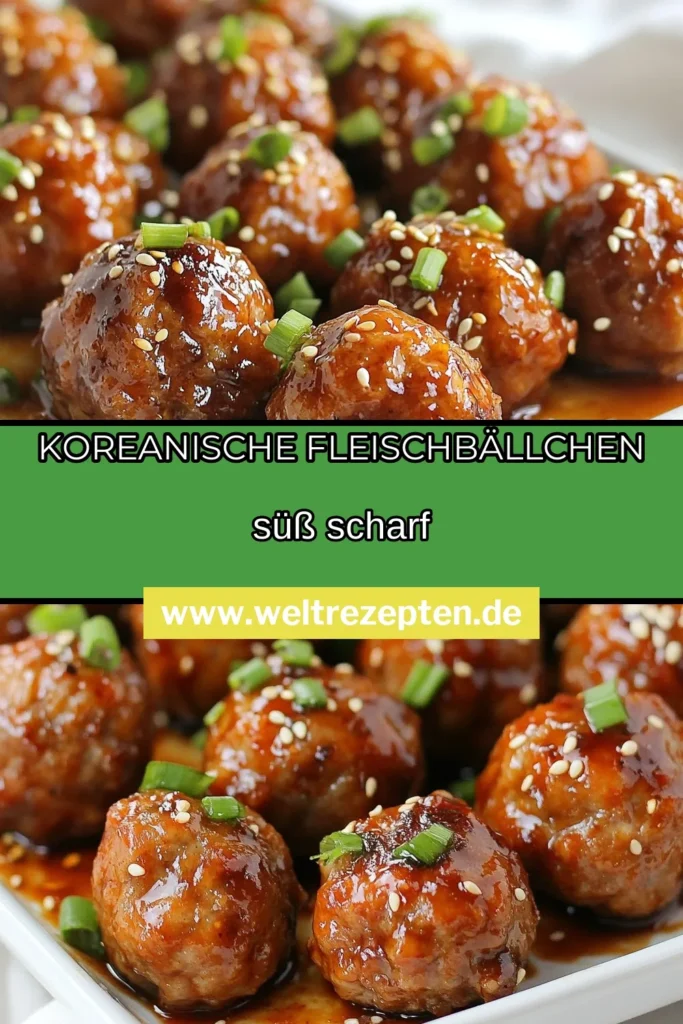 Entdecken Sie dieses köstliche koreanische Fleischbällchen Rezept mit einer süß scharfen Sauce, perfekt für Ihre nächste Party! Diese Gochujang Fleischbällchen aus Rinderhackfleisch sind eine hervorragende Wahl für asiatische Fingerfood Ideen. Einfach zuzubereiten und unwiderstehlich im Geschmack! Perfekt für Snacks oder als Hauptgericht. Probieren Sie es aus und beeindrucken Sie Ihre Gäste! #KoreanischeFleischbällchen #SüßScharfeSauce #GochujangFleischbällchen #AsiatischeFingerfood