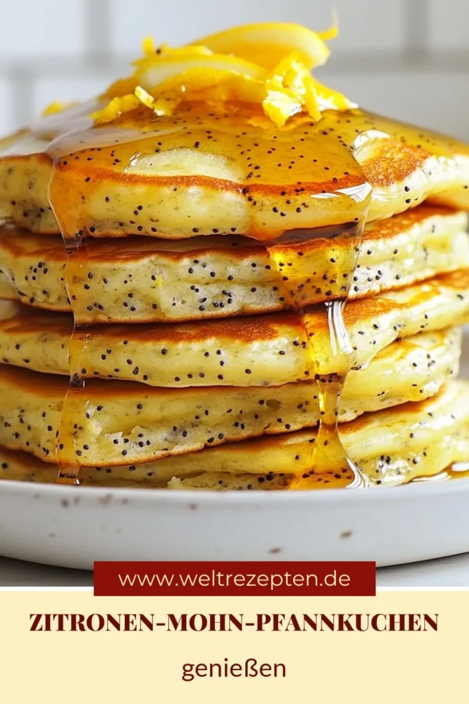 Entdecke das köstliche Rezept für Zitronen-Mohn-Pfannkuchen! Diese Ricotta-Pfannkuchen sind luftig und perfekt für jeden Frühstückstisch. Mit Mohnsamen für den besonderen Crunch und einer frischen Zitronennote wirst du sie lieben. Ideal als süßer Start in den Tag – einfach und schnell zubereitet. Probiere dieses Zitronen-Pfannkuchen Rezept aus und lass dich begeistern! Teile und speichere dieses Rezept! #ZitronenMohnPfannkuchen #RicottaPfannkuchenRezept #MohnsamenPfannkuchen #PfannkuchenMitRicotta