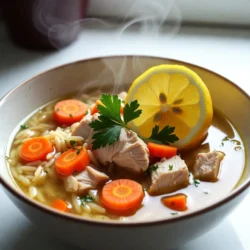 Um die Griechische Zitronen-Hühnersuppe zuzubereiten, benötigen Sie die folgenden Zutaten: - 450 g hautloses Hühnerbrustfilet, gewürfelt - 1 mittlere Zwiebel, fein gehackt - 2 Knoblauchzehen, fein gehackt - 3 mittlere Karotten, in Scheiben geschnitten - 2 Stangen Sellerie, grob gehackt - 2 Liter Hühnerbrühe - 240 g Orzo-Nudeln (oder Reis für eine glutenfreie Option) - 3 große Eier - 60 ml frischer Zitronensaft (ca. 2 Zitronen) - 1 Teelöffel getrockneter Oregano - Salz und Pfeffer nach Geschmack - Frische Petersilie, gehackt (zum Garnieren) Frische Zutaten sind wichtig für den besten Geschmack. Verwenden Sie frischen Zitronensaft, um die Suppe lebendig zu machen. Frische Petersilie gibt einen schönen Farbkontrast. Wenn Sie getrocknete Zutaten verwenden, stellen Sie sicher, dass sie nicht abgelaufen sind. Getrockneter Oregano hat einen starken Geschmack, also passen Sie die Menge nach Ihrem Geschmack an. Für eine glutenfreie Version der Suppe können Sie die Orzo-Nudeln durch Reis ersetzen. Reis ist eine großartige Option, die gut mit der Brühe harmoniert. Stellen Sie sicher, dass die Hühnerbrühe glutenfrei ist. Viele Marken bieten glutenfreie Brühen an, die Sie leicht finden können. {{ingredient_image_2}} Zuerst bereite ich alle Zutaten vor. Ich schneide das Hühnerbrustfilet in kleine Würfel. Die Zwiebel hacke ich fein, ebenso den Knoblauch. Dann schneide ich die Karotten in Scheiben und hacke den Sellerie grob. Diese Schritte sind wichtig, um die Aromen gleichmäßig zu verteilen. Ich stelle sicher, dass alles bereit ist, bevor ich mit dem Kochen beginne. Ich erhitze einen Schuss Olivenöl in einem großen Topf bei mittlerer Hitze. Dann gebe ich die Zwiebel und den Knoblauch in den Topf. Ich rühre sie für etwa drei bis vier Minuten an, bis sie weich sind. Danach füge ich die gewürfelte Hühnerbrust hinzu. Das Hähnchen brate ich für fünf bis sieben Minuten, bis es leicht goldbraun ist. Dann kommen die Karotten und der Sellerie dazu. Ich gare alles zusammen für weitere drei Minuten. Dies bringt die Aromen zum Leben. Jetzt gieße ich die Hühnerbrühe in den Topf und bringe die Mischung zum Köcheln. Wenn die Suppe köchelt, rühre ich die Orzo-Nudeln oder den Reis ein. Ich koche sie gemäß den Anweisungen auf der Verpackung, normalerweise acht bis zehn Minuten, bis sie al dente sind. Währenddessen verquirle ich in einer kleinen Schüssel die Eier und den Zitronensaft gut. Um die Eiermischung zu temperieren, schöpfe ich langsam eine Tasse heiße Suppe in die Schüssel, während ich konstant whiskiere. Das verhindert, dass die Eier gerinnen. Schließlich gieße ich die temperierte Mischung zurück in den Topf und rühre vorsichtig um. Es ist wichtig, die Suppe danach nicht mehr zum Kochen zu bringen. Ich schmecke alles mit Salz und Pfeffer ab und lasse die Suppe ein paar Minuten ruhen. So wird sie besser. Um die perfekte Konsistenz zu erzielen, achte auf die Kochzeit der Orzo-Nudeln. Sie sollten al dente sein. Wenn du die Nudeln zu lange kochst, werden sie matschig. Eine gute Methode ist, sie 8 Minuten zu kochen und dann die Suppe vom Herd zu nehmen. So bleibt die Suppe schön cremig. Um den Geschmack zu verstärken, verwende frische Zutaten. Frischer Zitronensaft bringt die beste Säure. Ein Teelöffel getrockneter Oregano gibt der Suppe einen mediterranen Touch. Für mehr Tiefe kannst du auch etwas Zitronenschale hinzufügen. Sie bringt zusätzliches Aroma. Ein häufiger Fehler ist, die Eier zu schnell hinzuzufügen. Temperiere die Eier zuerst mit heißer Suppe. So verhinderst du, dass sie stocken. Ein weiterer Fehler ist, die Suppe nach dem Hinzufügen der Eier erneut zum Kochen zu bringen. Das muss unbedingt vermieden werden. Pro Tipps Frische Zutaten verwenden: Um den besten Geschmack zu erzielen, verwenden Sie frisches Gemüse und frische Kräuter, besonders die Petersilie und Zitronen. Die richtige Temperatur beachten: Achten Sie darauf, die Temperatur der Suppe nach dem Hinzufügen der Eiermischung nicht zu hoch zu halten, um ein Gerinnen der Eier zu vermeiden. Variationen ausprobieren: Fühlen Sie sich frei, zusätzliches Gemüse oder Gewürze hinzuzufügen, um die Suppe nach Ihrem Geschmack zu variieren. Vorbereitung im Voraus: Bereiten Sie die Zutaten im Voraus vor, um die Zubereitungszeit zu verkürzen, besonders wenn Sie die Suppe für Gäste machen. {{image_4}} Um eine vegetarische Version der griechischen Zitronen-Hühnersuppe zu machen, lassen Sie das Huhn weg. Verwenden Sie stattdessen Kichererbsen oder Tofu für Protein. Diese Zutaten geben der Suppe einen herzhaften Geschmack. Ersetzen Sie die Hühnerbrühe durch Gemüsebrühe. So bleibt die Suppe reichhaltig und aromatisch. Fügen Sie zusätzlich mehr Gemüse hinzu, wie Zucchini oder Spinat, um die Suppe bunter und nährstoffreicher zu machen. Sie können die Suppe nach Ihrem Geschmack anpassen. Mögen Sie es schärfer? Fügen Sie rote Pfefferflocken hinzu. Wenn Sie es cremiger mögen, geben Sie etwas Sahne oder Kokosmilch in die Suppe. Für einen fruchtigen Touch können Sie auch etwas Limettensaft statt Zitronensaft verwenden. Experimentieren Sie mit frischen Kräutern wie Dill oder Thymian für zusätzliche Aromen. Nutzen Sie saisonale Zutaten für mehr Frische und Geschmack. Im Frühling können Sie frische Erbsen und Spargel hinzufügen. Im Sommer passen Tomaten und Paprika gut dazu. Im Herbst fügen Sie Kürbis oder Süßkartoffeln hinzu, um die Suppe herzhaft zu machen. Im Winter sind Wurzelgemüse wie Pastinaken und Rüben eine hervorragende Wahl. Solche Zutaten bringen Abwechslung in Ihr Gericht und machen es interessanter. Die griechische Zitronen-Hühnersuppe bleibt frisch, wenn Sie sie richtig lagern. Lassen Sie die Suppe zuerst abkühlen. Füllen Sie sie dann in einen luftdichten Behälter. So bleibt der Geschmack erhalten. Im Kühlschrank hält sie sich bis zu drei Tage. Achten Sie darauf, die Suppe vor dem Servieren gut zu erhitzen. Wenn Sie die Suppe länger aufbewahren möchten, können Sie sie einfrieren. Füllen Sie die abgekühlte Suppe in gefriergeeignete Behälter oder Beutel. Lassen Sie dabei etwas Platz, da die Suppe beim Gefrieren expandiert. Die Suppe kann bis zu drei Monate im Gefrierfach bleiben. Zum Auftauen legen Sie die gefrorene Suppe einfach über Nacht in den Kühlschrank. Erhitzen Sie sie dann in einem Topf, bis sie heiß ist. Die Haltbarkeit der Reste hängt von der Lagerung ab. Im Kühlschrank hält die Suppe drei Tage. Im Gefrierfach kann sie bis zu drei Monate bleiben. Überprüfen Sie immer den Geruch und das Aussehen vor dem Verzehr. Wenn die Suppe seltsam riecht oder sich die Farbe verändert hat, werfen Sie sie weg. So vermeiden Sie gesundheitliche Risiken und genießen frische, leckere Suppe. Die Zubereitung dieser Suppe ist einfach und schnell. Sie benötigen nur 15 Minuten, um alles vorzubereiten. Das Kochen dauert dann etwa 30 Minuten. Insgesamt sind Sie also in etwa 45 Minuten fertig. Perfekt für ein schnelles Abendessen! Ja, Sie können die Eier weglassen, wenn Sie möchten. Die Eier geben der Suppe eine cremige Textur. Ohne Eier wird die Suppe dünner, aber immer noch lecker. Sie können auch eine glutenfreie Option wie Reis verwenden. Zu dieser Suppe passt frisches, knuspriges Brot sehr gut. Ich empfehle ein einfaches Baguette oder ein rustikales Landbrot. Das Brot eignet sich hervorragend zum Eintunken. Ein paar Scheiben Zitrone dazu bringen den Geschmack noch mehr zur Geltung. Wir haben die wichtigen Zutaten für unsere Suppe betrachtet, einschließlich Alternativen für Diäten. Wir gingen Schritt für Schritt durch die Zubereitung, vom Kochen des Hähnchens bis zum Hinzufügen der Brühe. Ich teilte Tipps, um die Perfektion der Suppe zu erreichen und Fehler zu vermeiden. Variationen ermöglichen es dir, die Suppe an deinen Geschmack anzupassen. Schließlich erklärte ich, wie man die Suppe richtig lagert und beantwortete häufige Fragen. Probiere meine Tipps aus und genieße deine Suppe!