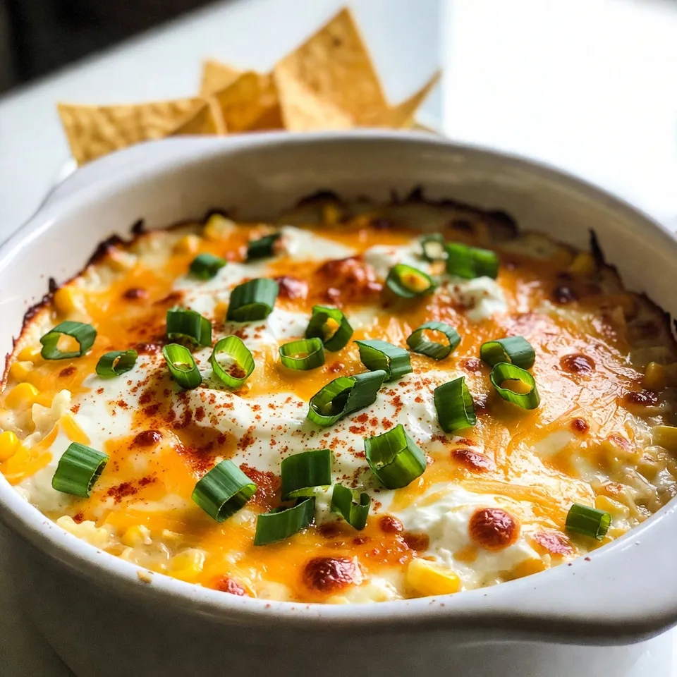 Für einen köstlichen Cheesy Jalapeño Corn Dip benötigst du: - 1 Dose (425 g) süßer Mais, abgetropft - 240 g Frischkäse, weichgeklopft - 100 g geriebener Cheddar-Käse - 240 g Sauerrahm - 2 Jalapeños, fein gehackt (Kerne entfernt für weniger Schärfe) - 120 g rote Paprika, fein gewürfelt - 2 Frühlingszwiebeln, in Ringe geschnitten - 1 Teelöffel Knoblauchpulver - 1 Teelöffel Kreuzkümmel - Salz und Pfeffer nach Geschmack - Tortilla-Chips oder Gemüsesticks zum Servieren Wenn du keinen Frischkäse hast, benutze Hüttenkäse. Das gibt einen anderen Geschmack, ist aber auch lecker. Für die Jalapeños kannst du auch grüne Paprika verwenden, wenn du es mild magst. Möchtest du eine vegane Version? Ersetze den Frischkäse und den Sauerrahm durch pflanzliche Alternativen. Das funktioniert gut und bleibt cremig. Frischer Mais hat einen süßen Geschmack, der toll ist. Aber, die Dose macht es schnell und einfach. Wenn du frische Jalapeños hast, schneide sie selbst. Das gibt dir mehr Kontrolle über die Schärfe. Frische Paprika sind knackiger und geben eine schöne Textur. Denke daran, dass frische Produkte oft mehr Nährstoffe haben. {{ingredient_image_2}} Um diesen Dip zuzubereiten, starten wir mit den Zutaten. Nehmen Sie eine Dose süßen Mais. Lassen Sie den Mais gut abtropfen. Nehmen Sie auch Frischkäse, Cheddar-Käse und Sauerrahm. Diese drei Zutaten machen den Dip schön cremig. Hacken Sie zwei Jalapeños und entfernen Sie die Kerne. Wenn Sie weniger Schärfe wollen, ist das wichtig. Würfeln Sie eine rote Paprika und schneiden Sie einige Frühlingszwiebeln in Ringe. Vergessen Sie nicht, Knoblauchpulver und Kreuzkümmel bereit zu halten. Jetzt geht es ans Mischen. In einer großen Schüssel geben Sie den weichen Frischkäse, den geriebenen Cheddar-Käse und den Sauerrahm. Rühren Sie alles gut um. Achten Sie darauf, dass keine Klumpen bleiben. Fügen Sie nun den abgetropften Mais, die Jalapeños, die rote Paprika und die Frühlingszwiebeln hinzu. Jetzt wird es Zeit, mit Knoblauchpulver, Kreuzkümmel, Salz und Pfeffer zu würzen. Mischen Sie alles gut, damit die Aromen sich vereinen. Heizen Sie den Ofen auf 180°C vor. Geben Sie die Dip-Mischung in eine Auflaufform. Streichen Sie die Oberfläche glatt. Jetzt kommt der Dip für 25 bis 30 Minuten in den Ofen. Achten Sie darauf, dass die Oberfläche goldbraun wird. Nach dem Backen lassen Sie den Dip einige Minuten abkühlen. Das macht ihn angenehmer zum Essen. Servieren Sie ihn warm mit Tortilla-Chips oder Gemüsesticks. So schmeckt er am besten! Um den Dip noch cremiger zu machen, können Sie mehr Frischkäse oder Sauerrahm hinzufügen. Diese Zutaten geben dem Dip eine samtige Textur. Sie können auch einen kleinen Schuss Milch oder Sahne einrühren. Das macht den Dip noch glatter und reichhaltiger. Passen Sie die Gewürze nach Ihrem Geschmack an. Mögen Sie es schärfer? Fügen Sie mehr Jalapeños oder etwas Chilipulver hinzu. Für einen rauchigen Geschmack können Sie geräuchertes Paprika verwenden. Experimentieren Sie mit Kräutern wie Petersilie oder Koriander für einen frischen Akzent. Denken Sie daran, ständig zu probieren, um den besten Geschmack zu finden. Servieren Sie den Dip heiß aus der Backform. Das sieht toll aus und hält den Dip warm. Garnieren Sie ihn mit frischen Frühlingszwiebeln und einer Prise geräuchertem Paprika für Farbe. Stellen Sie eine Schüssel mit Tortilla-Chips und Gemüsesticks daneben. So hat jeder etwas zu dippen und die Farben leuchten! Pro Tipps Frischkäse optimal verwenden: Stellen Sie sicher, dass der Frischkäse Zimmertemperatur hat, bevor Sie ihn verwenden, damit er sich leichter mit den anderen Zutaten vermengen lässt. Jalapeños anpassen: Für eine mildere Variante können Sie die Jalapeños ganz weglassen oder durch grüne Paprika ersetzen, um die Schärfe zu reduzieren. Variationen ausprobieren: Fügen Sie zusätzlich zu den angegebenen Zutaten schwarze Bohnen oder gewürfelte Avocado hinzu, um dem Dip mehr Textur und Geschmack zu verleihen. Dip richtig anrichten: Servieren Sie den Dip in der Backform und garnieren Sie ihn mit frischen Kräutern oder einer Prise geräuchertem Paprika für einen ansprechenden Look. {{image_4}} Wenn Sie eine vegetarische Option wünschen, lassen Sie einfach den Käse weg. Sie können stattdessen Cashewcreme verwenden. Diese gibt einen tollen Geschmack und eine cremige Textur. Für eine vegane Version nutzen Sie pflanzlichen Frischkäse und vegane Sahne. Diese Zutaten machen den Dip genauso lecker und cremig. Die Schärfe des Dips hängt von den Jalapeños ab. Mögen Sie es schärfer? Dann probieren Sie Serrano- oder Habanero-Chilis. Diese Chilis bringen mehr Hitze. Wenn Sie es milder mögen, können Sie die Jalapeños ganz weglassen oder mehr rote Paprika nutzen. Fügen Sie schwarze Bohnen oder gewürfelte Avocado hinzu, um mehr Textur zu erhalten. Auch frische Korianderblätter geben einen schönen Geschmack. Wenn Sie es würziger mögen, können Sie auch etwas scharfe Sauce einrühren. Lassen Sie Ihrer Kreativität freien Lauf! Bewahren Sie den Cheesy Jalapeño Corn Dip in einem luftdichten Behälter auf. So bleibt er frisch. Im Kühlschrank hält er sich bis zu fünf Tage. Achten Sie darauf, den Dip gut abzudecken, um Gerüche zu vermeiden. Wenn Sie Reste haben, nehmen Sie sie schnell heraus. So bleibt der Dip lecker. Sie können den Dip auch einfrieren. Teilen Sie ihn in Portionen auf. Nutzen Sie gefrierfeste Behälter oder Beutel. So haben Sie leicht eine Portion bereit. Der Dip bleibt im Gefrierfach bis zu drei Monate. Zum Auftauen stellen Sie ihn einfach in den Kühlschrank. Lassen Sie ihn über Nacht auftauen. Um den Dip aufzuwärmen, nutzen Sie den Ofen oder die Mikrowelle. Im Ofen bei 180°C (350°F) für etwa 15 Minuten. In der Mikrowelle 1-2 Minuten auf hoher Stufe. Rühren Sie den Dip zwischendurch um. So wird er gleichmäßig warm. Servieren Sie ihn heiß mit Tortilla-Chips oder Gemüsesticks. Um den Dip gesünder zu machen, tauschen Sie einige Zutaten aus. Verwenden Sie fettarmen Frischkäse und Sauerrahm. Diese Optionen reduzieren die Kalorien. Sie können auch den Käse reduzieren oder eine Käsealternative verwenden. Fügen Sie mehr Gemüse wie Spinat oder Zucchini hinzu. Diese bringen Nährstoffe und Farbe. Zu diesem Dip passen verschiedene Beilagen. Tortilla-Chips sind klassisch und knusprig. Gemüsesticks wie Karotten, Sellerie oder Paprika sind frisch und gesund. Servieren Sie auch nach Belieben Nachos oder kleine Baguette-Scheiben. Diese Optionen sind großartig zum Dippen. Ja, Sie können diesen Dip im Voraus zubereiten. Bereiten Sie die Mischung einfach vor und lagern Sie sie im Kühlschrank. Sie können den Dip bis zu zwei Tage vorher vorbereiten. Backen Sie ihn dann direkt vor dem Servieren. So bleibt er frisch und heiß. Dieser Blogpost hat Ihnen alles Wichtige über Cheesy Jalapeño Corn Dip gezeigt. Wir begannen mit den Zutaten und deren Alternativen. Dann gab ich Ihnen eine klare Schritt-für-Schritt-Anleitung zum Zubereiten und Backen. In den Tipps fanden Sie Tricks, um den Dip cremiger und schmackhafter zu machen. Wir sprachen über Variationen und wie man den Dip lagern kann. Experimentieren Sie mit den Rezepten und genießen Sie Ihren Dip!
