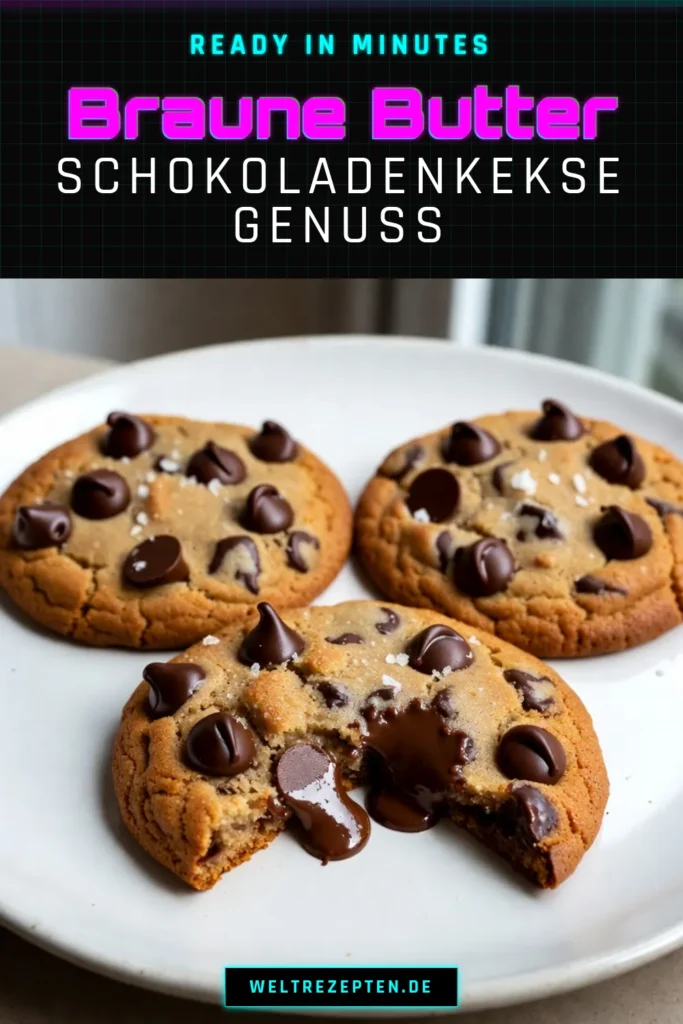 Entdecken Sie dieses unwiderstehliche Keksrezept mit Brauner Butter! Diese Braune Butter Kekse sind perfekt für Schokoladenliebhaber und ganz einfach zu backen. Mit unserem einfachen Schokoladenkekse Rezept zaubern Sie etwa 24 köstliche Kekse, die knusprig außen und weich innen sind. Fügen Sie Nüsse für zusätzlichen Crunch hinzu. Backen Sie jetzt Ihre Lieblings-Butter Kekse und genießen Sie sie frisch! Speichern Sie dieses Rezept! #Keksrezept #Schokolade #Backen #Kekse