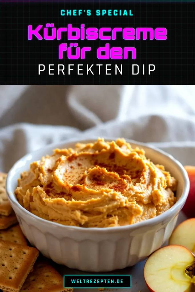 Entdecke diesen köstlichen Kürbis-Cheesecake-Dip, der perfekt für den Herbst ist! Dieses einfache Kürbisdip Rezept kombiniert cremigen Frischkäse Dip und aromatischen Kürbis für ein unwiderstehliches Dessert. Ideal für Herbst Snacks mit Freunden oder Familie, in nur 10 Minuten zubereitet. Probiere es jetzt und serviere es mit Graham Crackern oder Äpfeln. Lass dich inspirieren und pinne dein neues Lieblingsrezept! #KürbisCheesecakeDip #HerbstSnacks #KürbisdipRezept #DessertDip