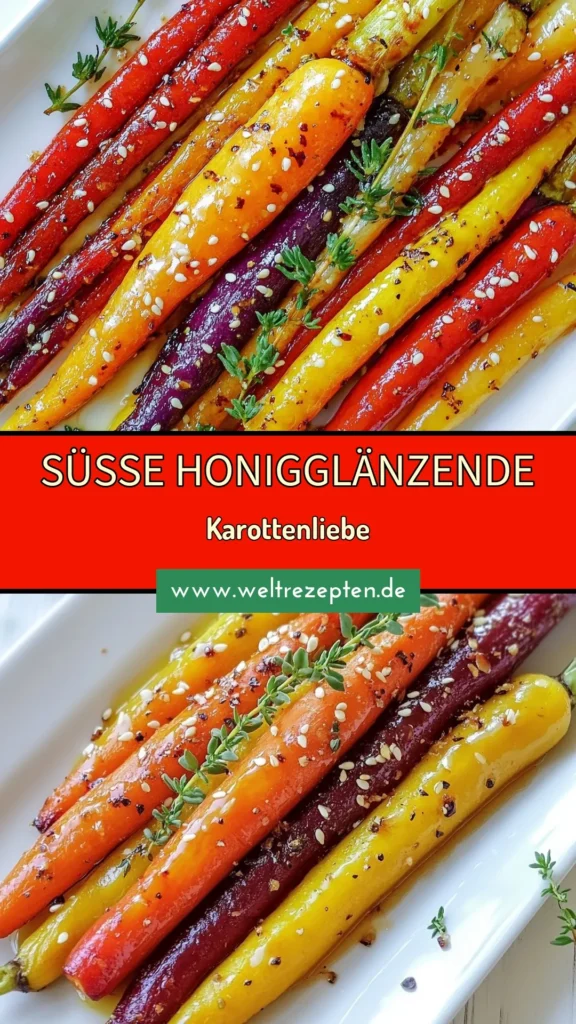 Entdecken Sie das Rezept für Honigglänzende Regenbogenkarotten – eine köstliche Kombination aus gebratenen Karotten mit Honig und frischem Thymian. Diese gesunden Karottenrezepte sind perfekt als vegane Beilagenrezepte für jedes Gericht. Einfach zuzubereiten und so lecker! Probieren Sie es aus und bringen Sie Farbe auf Ihren Tisch! Speichern Sie dieses Rezept für später! #HonigglänzendeRegenbogenkarotten #GesundeKarottenrezepte #VeganeBeilagenrezepte #KarottenMitThymian
