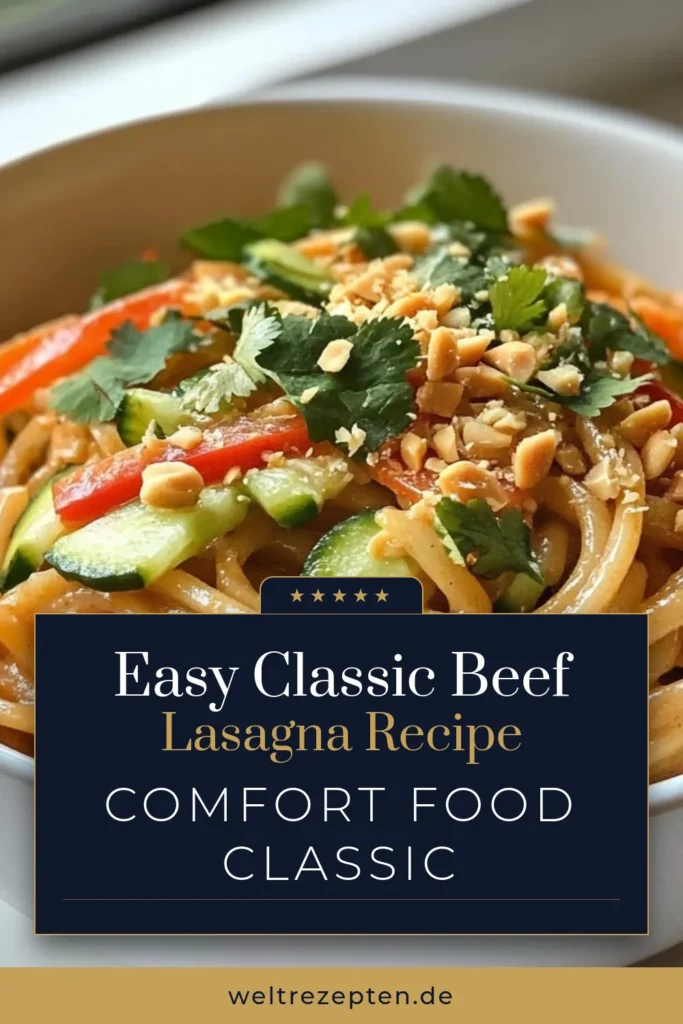 Entdecke das Rezept für würzige Thai Reisnudeln mit einer leckeren Erdnusssauce! Dieses einfache Thai Rezept ist perfekt für ein schnelles Abendessen und eignet sich auch hervorragend für vegane Erdnussteigwaren. Kombiniere Reisnudeln mit frischem Gemüse und einer köstlichen asiatischen Nudelgerichte-Sauce. Probiere es aus und lass dich begeistern! Speichere dir dieses Rezept für deine nächste Kochsession! #ErdnusssauceRezept #WürzigeThaiReisnudeln #EinfacheThaiRezepte #VeganeErdnussgerichte