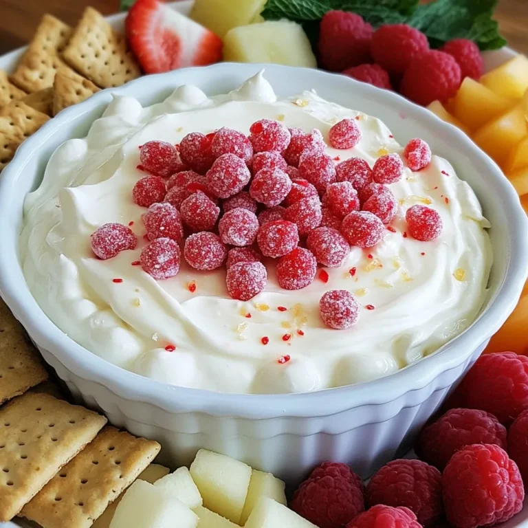 - 225 g Frischkäse, weich gemacht - 175 g weiße Schokoladenstückchen - 30 g Puderzucker - 1 TL Vanilleextrakt - 120 ml Schlagsahne - ½ TL Pfefferminzextrakt - 40 g zerdrückte Pfefferminzbonbons (plus extra zum Garnieren) Für meinen Peppermint White Chocolate Cheesecake Dip wähle ich frischen, weichen Frischkäse. Er sorgt für die cremige Basis. Weiße Schokoladenstückchen bringen Süße und einen Hauch von Luxus. Ich füge auch Puderzucker hinzu, um die Süße zu verstärken. Vanilleextrakt rundet den Geschmack ab. Schlagsahne bringt Leichtigkeit und Luftigkeit in den Dip. Pfefferminzextrakt sorgt für den frischen Geschmack. Schließlich verleihen zerdrückte Pfefferminzbonbons dem Dip einen schönen Crunch und ein festliches Aussehen. - Kekse - Graham-Cracker - Obst Der Dip ist sehr vielseitig. Ich empfehle, ihn mit verschiedenen Dipp-Optionen zu servieren. Kekse sind ein Klassiker, besonders Butterkekse. Graham-Cracker sind knusprig und passen gut zu den Aromen. Obst bringt Frische und eine gesunde Note. Äpfel oder Erdbeeren harmonieren perfekt mit dem süßen Dip. Probieren Sie verschiedene Kombinationen aus, um Ihren Favoriten zu finden. {{ingredient_image_2}} Um die weiße Schokolade zu schmelzen, benutze eine mikrowellengeeignete Schüssel. Gib die weißen Schokoladenstückchen hinein. Stelle die Mikrowelle auf 30 Sekunden. Nach jedem Intervall, nimm die Schüssel heraus und rühre gut um. Wiederhole diesen Prozess, bis die Schokolade glatt ist. Achte darauf, die Schokolade nicht zu überhitzen. Lass sie dann leicht abkühlen, bevor du sie weiterverwendest. Nimm eine große Rührschüssel. Füge den weichen Frischkäse, den Puderzucker und den Vanilleextrakt hinzu. Schlage die Mischung mit einem Handmixer, bis sie cremig wird. Achte darauf, dass keine Klumpen zurückbleiben. Dies ist wichtig für die perfekte Konsistenz. Wenn die Mischung glatt ist, bist du bereit für den nächsten Schritt. Jetzt wird es spannend! Schlage die Schlagsahne in einer separaten Schüssel, bis sich weiche Spitzen bilden. Nimm eine große Kelle und hebe die geschlagene Sahne vorsichtig unter die Frischkäsemasse. Dies sorgt für eine leichte und luftige Textur. Füge dann den Pfefferminzextrakt und die zerdrückten Pfefferminzbonbons hinzu. Rühre alles gut um, bis die Bonbons gleichmäßig verteilt sind. Um Klumpen zu vermeiden, beginne mit weichem Frischkäse. Stelle sicher, dass er Raumtemperatur hat. So wird er leichter cremig. Wenn du die weiße Schokolade schmilzt, rühre sie gut um. Das hilft, eine glatte Masse zu bekommen. Füge die geschmolzene Schokolade langsam zur Frischkäsemasse hinzu. Rühre vorsichtig, um die Luftigkeit zu bewahren. Die Dekoration macht den Dip besonders. Streue zerdrückte Pfefferminzbonbons obenauf. Das sieht toll aus und gibt zusätzlichen Geschmack. Du kannst auch Schokoladenraspeln oder ein paar frische Minzblätter verwenden. Serviere den Dip in einer schönen Schüssel. Das zieht die Blicke an und macht das Essen noch mehr Spaß. Um die Vorbereitungszeit zu verkürzen, bereite alle Zutaten vor. Miss die Mengen ab, bevor du anfängst. So arbeitest du schneller. Verwende eine Mikrowelle für die Schokolade. Das spart Zeit und macht das Schmelzen einfach. Halte die Schlagsahne bereit, während du den Rest zubereitest. So hast du alles rechtzeitig fertig. Pro Tipps Perfekte Schokolade schmelzen: Achten Sie darauf, die weiße Schokolade in kurzen Intervallen zu schmelzen, um ein Anbrennen zu vermeiden. Rühren Sie zwischen den Intervallen gut um, um eine gleichmäßige Konsistenz zu gewährleisten. Frischkäse richtig vorbereiten: Lassen Sie den Frischkäse vor der Nutzung auf Raumtemperatur kommen, damit er sich leichter mit den anderen Zutaten vermischen lässt und eine cremigere Textur entsteht. Schlagsahne perfekt schlagen: Achten Sie darauf, die Schlagsahne nicht zu lange zu schlagen, um eine Überarbeitung zu vermeiden. Stoppen Sie, wenn sich weiche Spitzen bilden, um eine leichte und luftige Konsistenz zu erhalten. Garnierung kreativ gestalten: Verwenden Sie zusätzliche zerdrückte Pfefferminzbonbons oder Schokoladenraspel für eine ansprechende Garnierung. Dies verleiht Ihrem Dip nicht nur einen schönen Look, sondern auch einen zusätzlichen Crunch. {{image_4}} Du kannst den Peppermint White Chocolate Cheesecake Dip leicht anpassen. Eine großartige Wahl ist der Schokoladen-Minze-Dip. Er schmeckt reichhaltig und intensiv. Ersetze einfach die weiße Schokolade durch dunkle Schokolade. Das gibt dem Dip eine neue Tiefe. Eine weitere Variante ist der Espresso-Dip. Füge einen Esslöffel Instant-Espresso hinzu. Das gibt dem Dip einen tollen Kaffeegeschmack. Wenn du Karamell magst, probiere die Karamellvariante. Mische etwas Karamellsoße unter den Dip. Das sorgt für eine süße Überraschung. Für eine leichtere Version kannst du light Frischkäse verwenden. Dieser hat weniger Kalorien, ist aber ebenfalls cremig. Du kannst auch Zuckerersatzstoffe nutzen. Erythrit oder Stevia eignen sich gut. So bleibt der süße Geschmack, ohne die Kalorien zu erhöhen. Wenn du glutenfrei leben möchtest, gibt es tolle Alternativen. Nutze glutenfreie Kekse oder Obststücke. Äpfel oder Erdbeeren passen perfekt. Für vegane Optionen verwende pflanzlichen Frischkäse und Kokoscreme. So bleibt der Geschmack lecker und alle können genießen. Um den Peppermint White Chocolate Cheesecake Dip richtig zu lagern, solltest du ihn in einem luftdichten Behälter aufbewahren. Damit bleibt der Dip frisch und behält seinen tollen Geschmack. Vermeide es, ihn in einem offenen Behälter zu lassen, denn das kann seine Textur und seinen Geschmack verändern. Im Kühlschrank hält der Dip bis zu fünf Tage. Achte darauf, dass du ihn gut verschließt. So bleibt er frisch und lecker. Wenn du ihn länger aufbewahren möchtest, kannst du ihn einfrieren. Im gefrorenen Zustand hält er bis zu drei Monate. Zum Auftauen lasse ihn einfach über Nacht im Kühlschrank. Du kannst diesen Dip bis zu zwei Tage im Voraus zubereiten. Das spart Zeit, besonders wenn du Gäste erwartest. Bereite ihn einfach vor und lagere ihn im Kühlschrank. Vor dem Servieren rühre ihn kurz durch, damit die Konsistenz wieder schön cremig wird. So kannst du dich auf das Feiern konzentrieren! Sie können den Dip bis zu zwei Tage im Voraus machen. Lagern Sie ihn in einem luftdichten Behälter im Kühlschrank. So bleibt die Frische erhalten. Vor dem Servieren rühren Sie den Dip einfach um. Dies bringt die cremige Textur zurück. Ja, das ist möglich! Dunkle Schokolade oder Milchschokolade sind tolle Alternativen. Sie bringen einen anderen Geschmack in den Dip. Experimentieren Sie mit verschiedenen Schokoladen für einen neuen Twist. Die besten Beilagen sind Kekse, Graham-Cracker und Obst. Diese Dipp-Optionen ergänzen den süßen Geschmack des Dips. Probieren Sie auch Pretzels für einen salzigen Kontrast. So genießen Sie den Dip in vollen Zügen. In diesem Blogbeitrag haben wir einen leckeren Dip mit Frischkäse und Minze behandelt. Ich habe dir die Hauptzutaten vorgestellt, die Zubereitung beschrieben und praktische Tipps gegeben. Du hast auch erfahren, wie du das Rezept anpassen kannst. Egal, ob du es für eine Feier oder einen Snack machst, der Dip wird gut ankommen. Bleib kreativ mit den Dipp-Optionen und Variationen. Probiere neue Geschmäcker aus und genieße den Prozess. Viel Spaß beim Dippen und Experimentieren in der Küche!