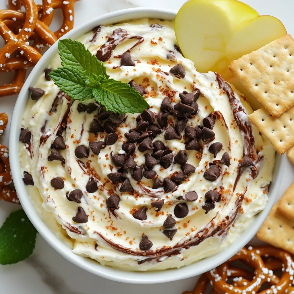 - 225 g Frischkäse, weich - 60 g Puderzucker - 120 g saure Sahne Die Hauptzutaten sind einfach zu finden. Frischkäse macht den Dip cremig. Puderzucker fügt die süße Note hinzu. Saure Sahne sorgt für einen leichten, frischen Geschmack. - 1 Teelöffel Pfefferminzextrakt - 1/2 Teelöffel Vanilleextrakt Diese Geschmacksträger bringen die Aromen zur Geltung. Pfefferminzextrakt gibt den typischen Geschmack des Dips. Vanilleextrakt rundet alles ab und lässt die anderen Aromen leuchten. - 75 g Mini-Schokoladenstückchen - 30 g zerstoßene Pfefferminzbonbons - Auswahl an Dips (Graham-Cracker, Apfelscheiben, Brezeln) Die Extras machen den Dip besonders. Mini-Schokoladenstückchen sorgen für einen süßen Crunch. Zerstoßene Pfefferminzbonbons geben einen frischen Biss. Die Auswahl an Dips macht das Servieren spannend und abwechslungsreich. {{ingredient_image_2}} - Arbeitsfläche und Utensilien: Reinigen Sie Ihre Arbeitsfläche gut. Nehmen Sie eine große Rührschüssel, einen elektrischen Mixer und einen Spatel zur Hand. Diese Utensilien helfen Ihnen, den Dip einfach zuzubereiten. - Zutaten bereitstellen: Stellen Sie alle Zutaten bereit. Sie brauchen 225 g Frischkäse, 60 g Puderzucker, 120 g saure Sahne, 1 Teelöffel Pfefferminzextrakt, 75 g Mini-Schokoladenstückchen, 30 g zerstoßene Pfefferminzbonbons, 1/2 Teelöffel Vanilleextrakt und frische Minzblätter zur Garnierung. - Frischkäse cremig rühren: Beginnen Sie mit dem weichen Frischkäse. Schlagen Sie ihn in der großen Schüssel glatt und cremig. Ein elektrischer Mixer macht das einfach. - Zutaten nacheinander hinzufügen: Fügen Sie nun den Puderzucker langsam hinzu. Mischen Sie weiter, bis die Masse fluffig ist. Geben Sie die saure Sahne, den Pfefferminzextrakt und den Vanilleextrakt hinzu. Verrühren Sie alles gleichmäßig. Heben Sie die Mini-Schokoladenstückchen und die zerstoßenen Pfefferminzbonbons vorsichtig unter. Achten Sie darauf, dass sie gut verteilt sind. - Dip kühlen: Übertragen Sie den Dip in eine Servierschüssel. Lassen Sie ihn mindestens 30 Minuten im Kühlschrank. Das kühlen hilft den Aromen, sich zu vermischen und den Geschmack zu vertiefen. - Präsentation und Garnierung: Garnieren Sie den Dip vor dem Servieren mit frischen Minzblättern und etwas zerstoßenen Pfefferminzbonbons. Dies gibt dem Dip ein schönes Aussehen. Servieren Sie ihn mit Graham-Crackern, Apfelscheiben oder Brezeln. So haben Sie eine köstliche Kombination. Verwende Frischkäse bei Zimmertemperatur. So wird der Dip schön cremig. Kalter Frischkäse macht den Dip klumpig. Lass ihn einfach eine Stunde vor der Zubereitung draußen. Er wird weich und lässt sich besser rühren. Wenn du keinen Pfefferminzextrakt hast, probiere andere Aromen. Vanille oder Mandel könnten gut passen. Du kannst auch frische Minze hacken und hinzufügen. Das gibt einen frischen Kick. Diese Alternativen machen den Dip einzigartig und lecker. Die richtige Garnierung macht viel aus. Verwende frische Minzblätter für Farbe. Zerstoßene Pfefferminzbonbons obendrauf sorgen für einen tollen Look. Du kannst auch Schokoladenstückchen streuen. Serviere den Dip in einer schönen Schüssel. Das macht Eindruck auf deine Gäste. Pro Tipps Frischkäse richtig vorbereiten: Stellen Sie sicher, dass der Frischkäse weich und bei Zimmertemperatur ist, um ein schnelles und gleichmäßiges Mischen zu gewährleisten. Variationen ausprobieren: Experimentieren Sie mit verschiedenen Schokoladensorten oder Dips, um neue Geschmacksrichtungen in Ihren Cheesecake-Dip zu bringen. Kühlen ist wichtig: Lassen Sie den Dip mindestens 30 Minuten im Kühlschrank, damit die Aromen sich entfalten und der Dip die richtige Konsistenz erhält. Garnierung für den Wow-Faktor: Verwenden Sie frische Minzblätter und zusätzliche zerstoßene Pfefferminzbonbons, um Ihrem Dip einen ansprechenden und frischen Look zu verleihen. {{image_4}} Für diesen Dip können Sie dunkle oder weiße Schokolade verwenden. Dunkle Schokolade gibt dem Dip einen reichen Geschmack. Sie ergänzt den Pfefferminzgeschmack gut. Weiße Schokolade bringt eine süße Note. Beide Optionen sind lecker. Experimentieren Sie mit der Art der Schokolade, um Ihren Favoriten zu finden. Wenn Sie eine leichtere Version möchten, nutzen Sie Light-Frischkäse oder griechischen Joghurt. Diese Optionen sind weniger kalorienreich. Sie behalten trotzdem die cremige Konsistenz. Der Geschmack bleibt frisch und lecker. So können Sie den Dip ohne schlechtes Gewissen genießen. Dieser Dip ist nicht nur für die Feiertage. Passen Sie ihn an andere Feste an. Fügen Sie zum Beispiel Zimt für den Herbst hinzu. Im Frühling können Sie frische Beeren einrühren. So bleibt der Dip das ganze Jahr über spannend und abwechslungsreich. Der Dip bleibt frisch für bis zu fünf Tage im Kühlschrank. Achte darauf, ihn in einem luftdichten Behälter zu lagern. So bleibt der Geschmack stark und die Konsistenz gut. Du kannst den Dip auch einfrieren. Teile ihn in Portionen und lege ihn in gefriergeeignetes Material. Achte darauf, die Luft so gut wie möglich zu entfernen. Zum Auftauen, lasse ihn einfach über Nacht im Kühlschrank stehen. Rühre ihn nach dem Auftauen gut um, um die Textur zu verbessern. Um die Qualität des Dips zu erhalten, ist es wichtig, ihn nicht mehrmals aufzutauen und wieder einzufrieren. Verwende frische Zutaten, um den besten Geschmack zu erzielen. Lagere den Dip immer kühl und abgedeckt, um Austrocknen zu verhindern. Der Dip bleibt bis zu fünf Tage frisch im Kühlschrank. Achte darauf, ihn in einem luftdichten Behälter zu lagern. So bleibt er gut geschützt und die Aromen bleiben erhalten. Wenn du ihn länger aufbewahren möchtest, kannst du ihn auch einfrieren. Im Gefrierschrank hält er bis zu drei Monate. Ja, du kannst den Dip ganz einfach im Voraus machen. Bereite ihn einen Tag zuvor zu und lasse ihn im Kühlschrank. Die Aromen werden so noch besser. Wenn du ihn aufbewahrst, decke ihn gut ab. So bleibt er frisch und lecker. Vor dem Servieren kannst du ihn nochmals gut durchrühren. Für den perfekten Genuss empfehle ich eine Auswahl an Dips. Graham-Cracker sind klassisch und knusprig. Apfelscheiben bringen eine fruchtige Note. Brezeln bieten einen salzigen Kontrast. Du kannst auch Kekse oder frisches Obst verwenden. Diese Kombination macht das Essen noch spaßiger und köstlicher! Dieser Artikel beschreibt die Zubereitung eines leckeren Peppermint Chocolate Chip Cheesecake Dips. Wir haben die Hauptzutaten wie Frischkäse und Puderzucker behandelt. Schritt-für-Schritt-Anleitungen helfen dir bei der Zubereitung und dem Servieren. Tipps zeigen dir, wie du den besten Geschmack erzielst und Variationen anpasst. Denke daran, dass die richtige Konsistenz und Lagerung wichtig sind. So bleibt der Dip frisch und schmackhaft. Probiere auch die verschiedenen Dips aus, um ihn noch besser zu genießen. Viel Spaß beim Ausprobieren!